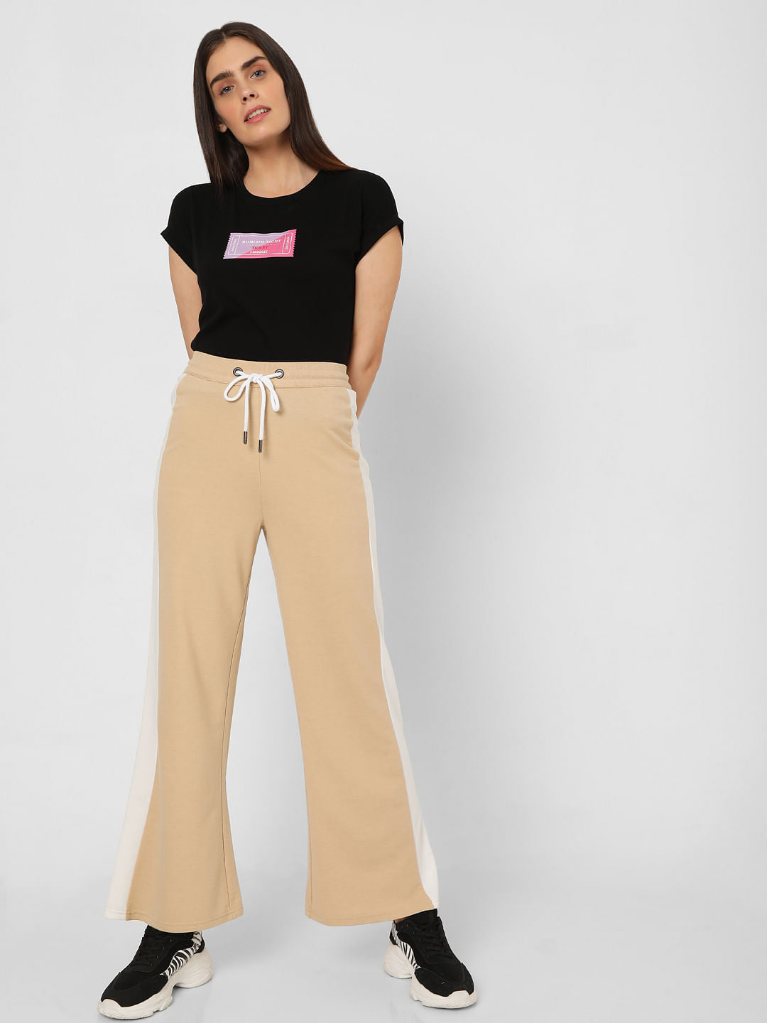 Beige Flared Lounge Pants