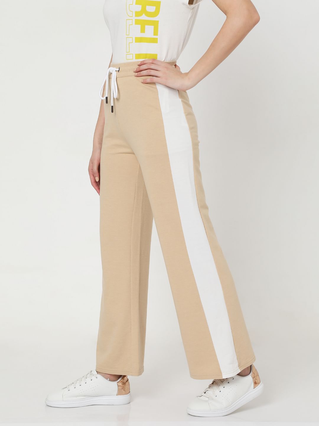 Beige Flared Lounge Pants