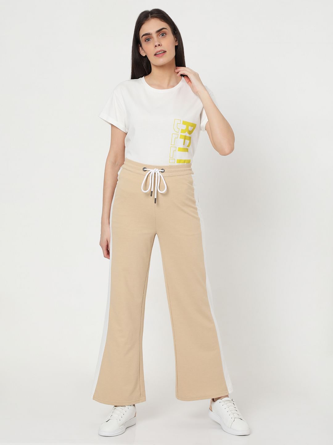 Beige Flared Lounge Pants