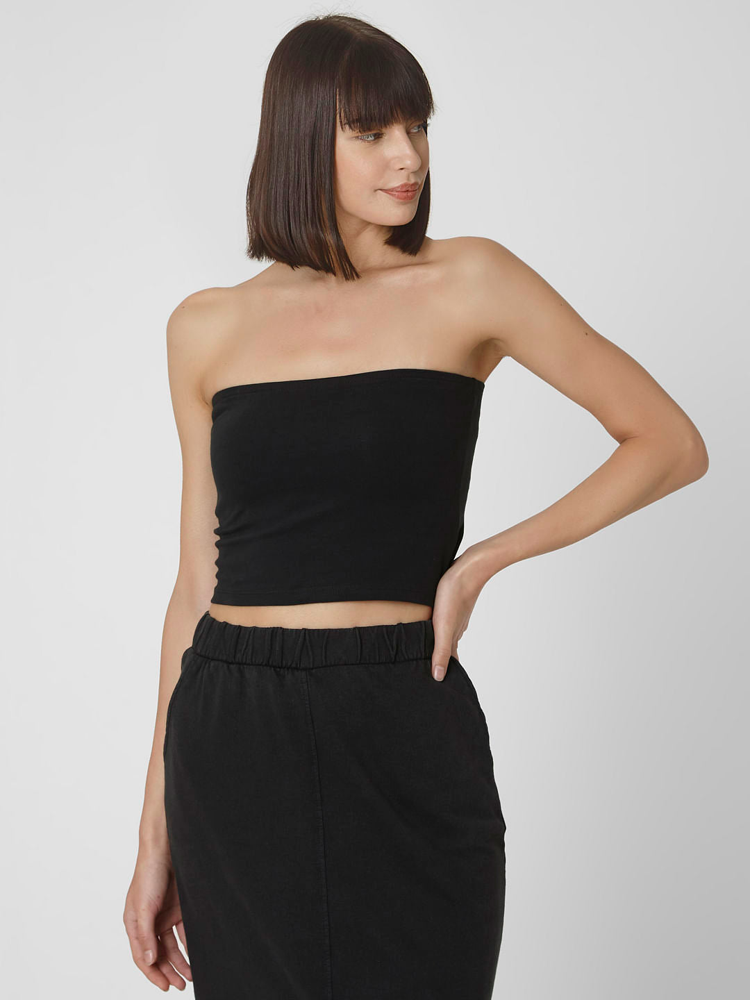 Black Cropped Bandeau