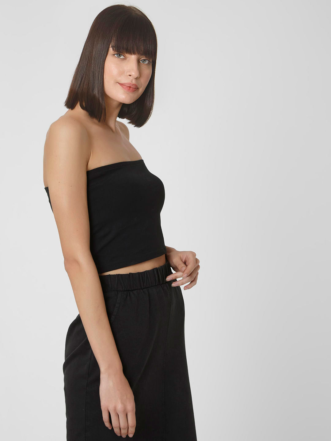 Black Cropped Bandeau