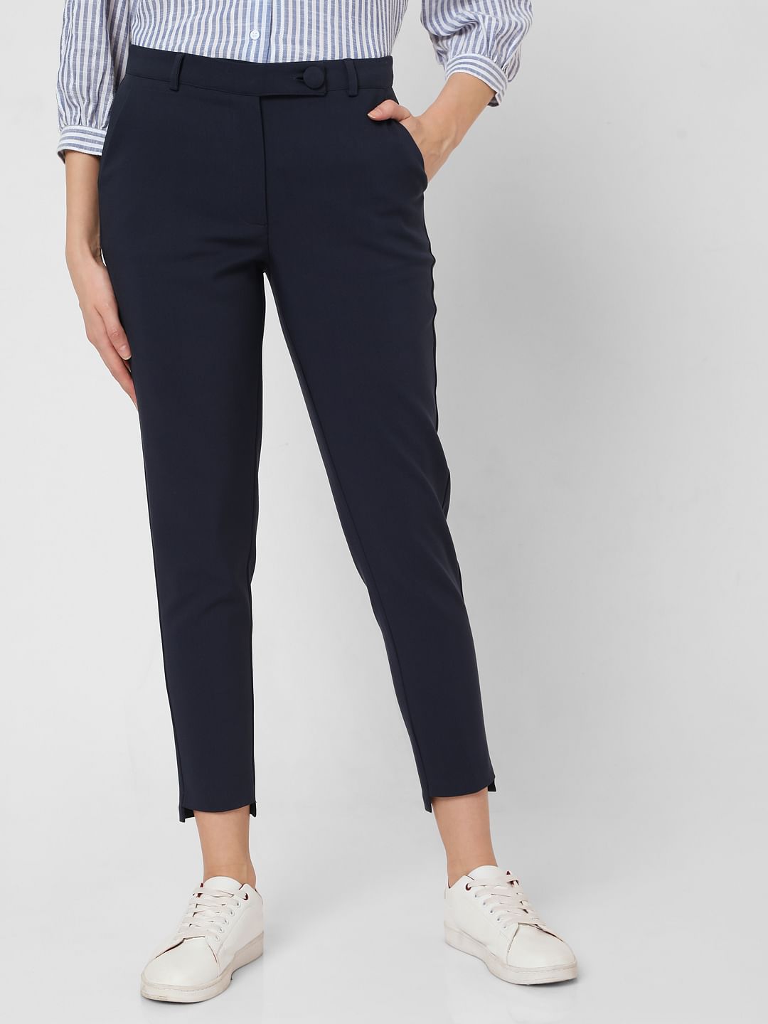 Blue Mid Rise Co-Ord Set Trousers