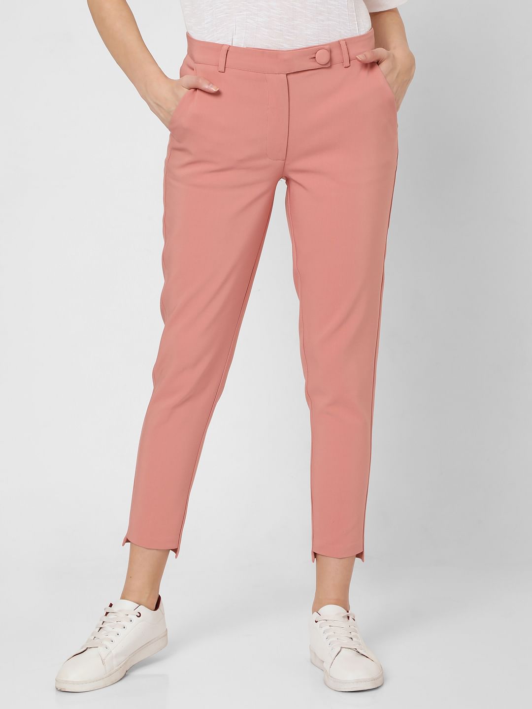 Pink Mid Rise Co-Ord Set Trousers