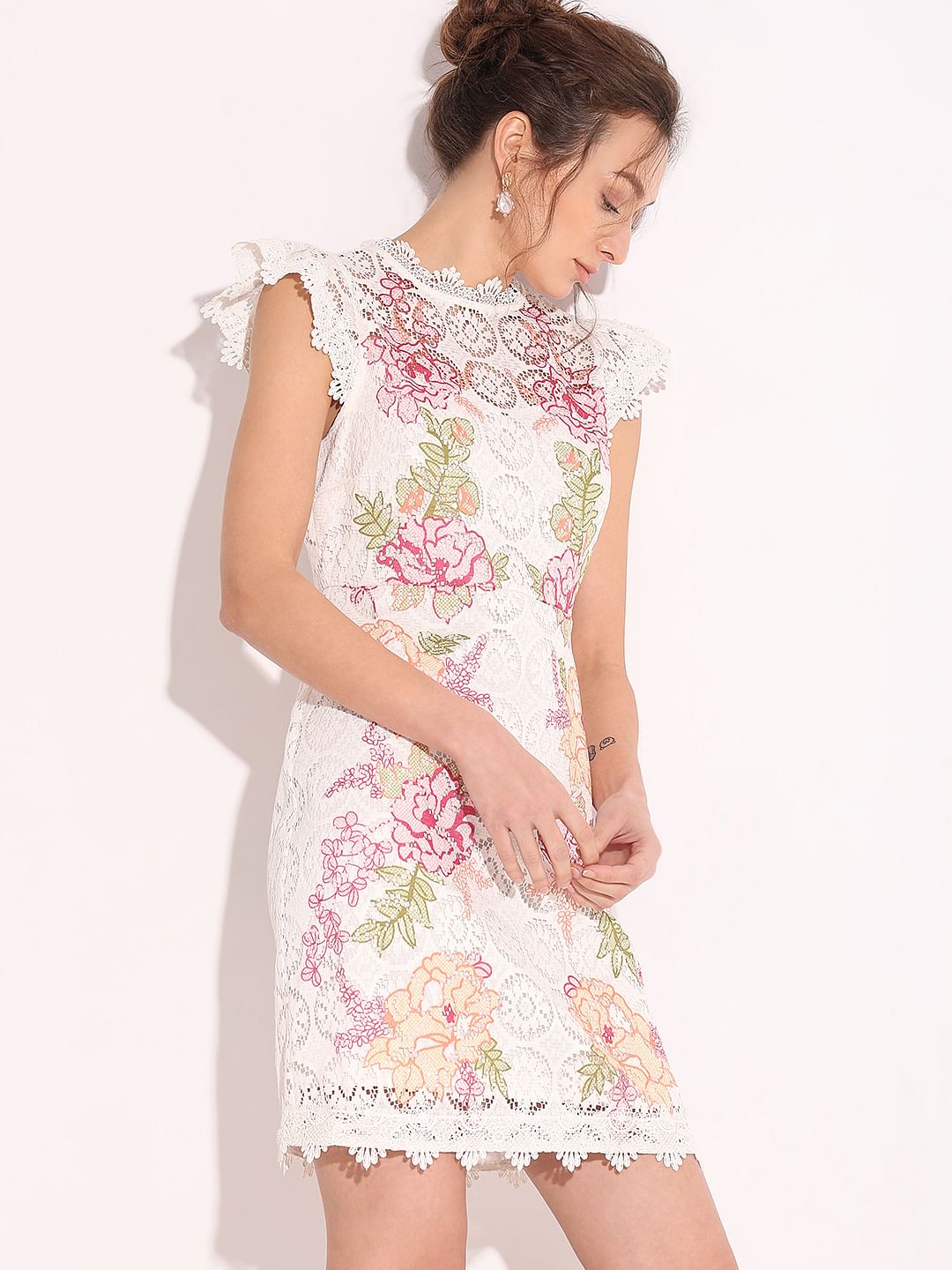 White Floral Lace Dress