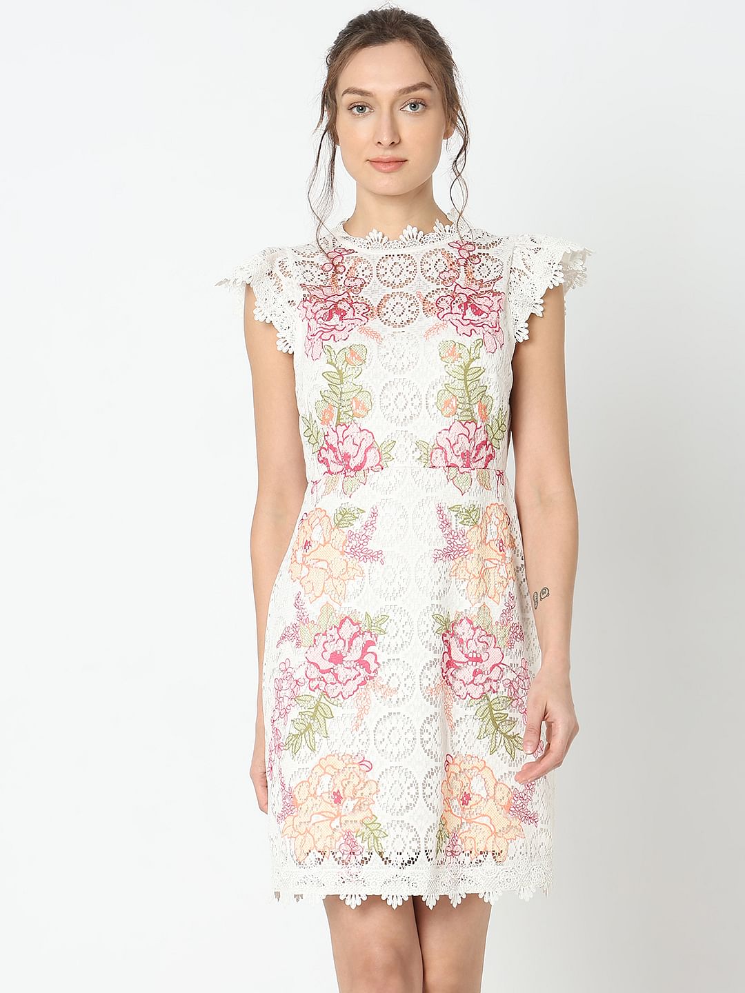 White Floral Lace Dress
