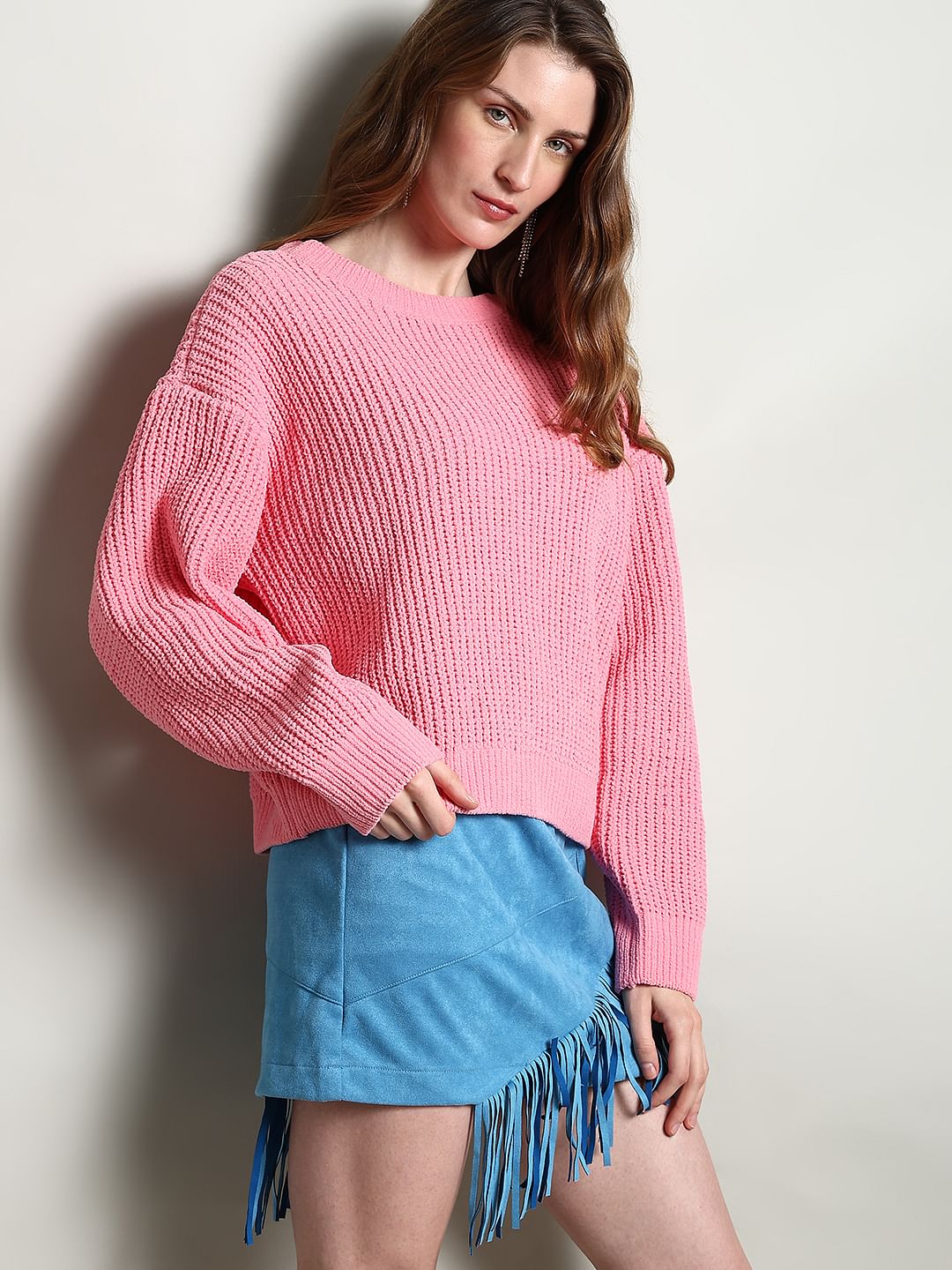 Light Pink Round Neck Pullover