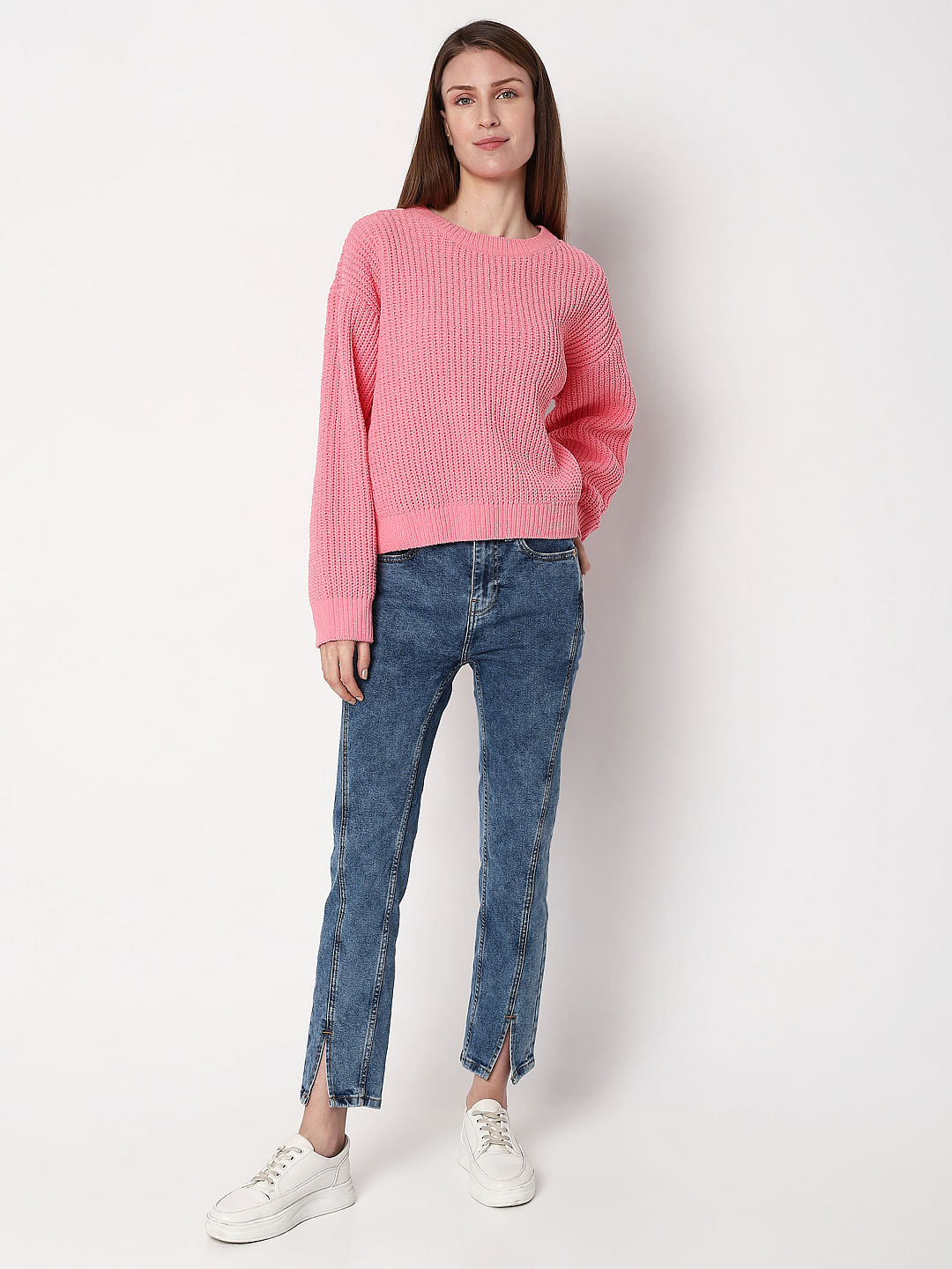 Light Pink Round Neck Pullover