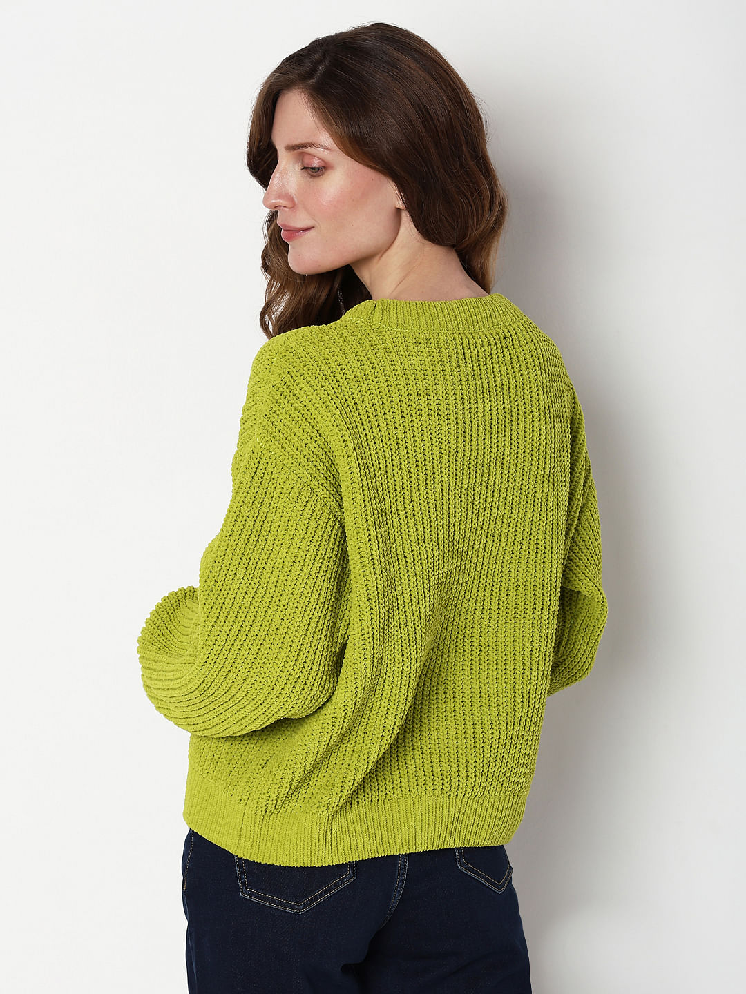 Green Round Neck Pullover