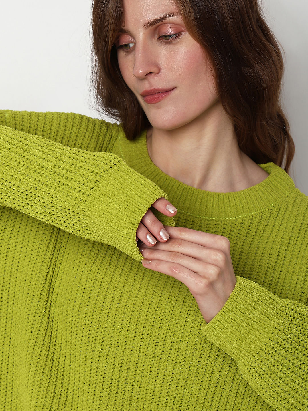 Green Round Neck Pullover