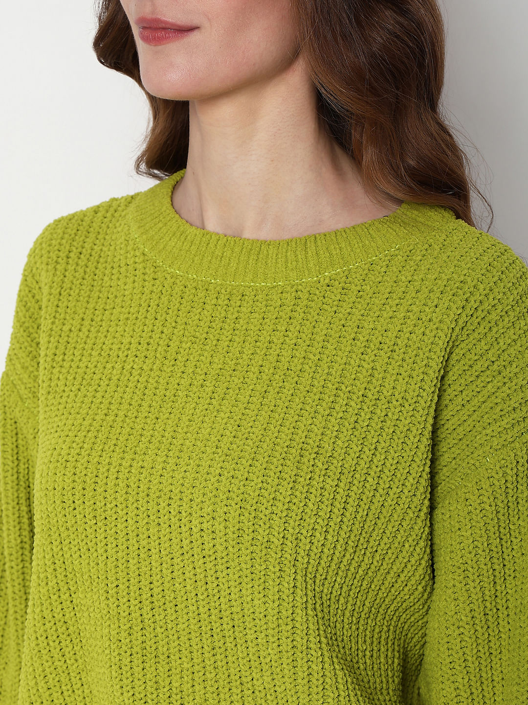 Green Round Neck Pullover