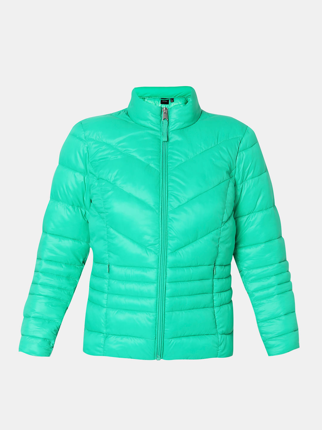 Green Turtle Neck Puffer Jacket