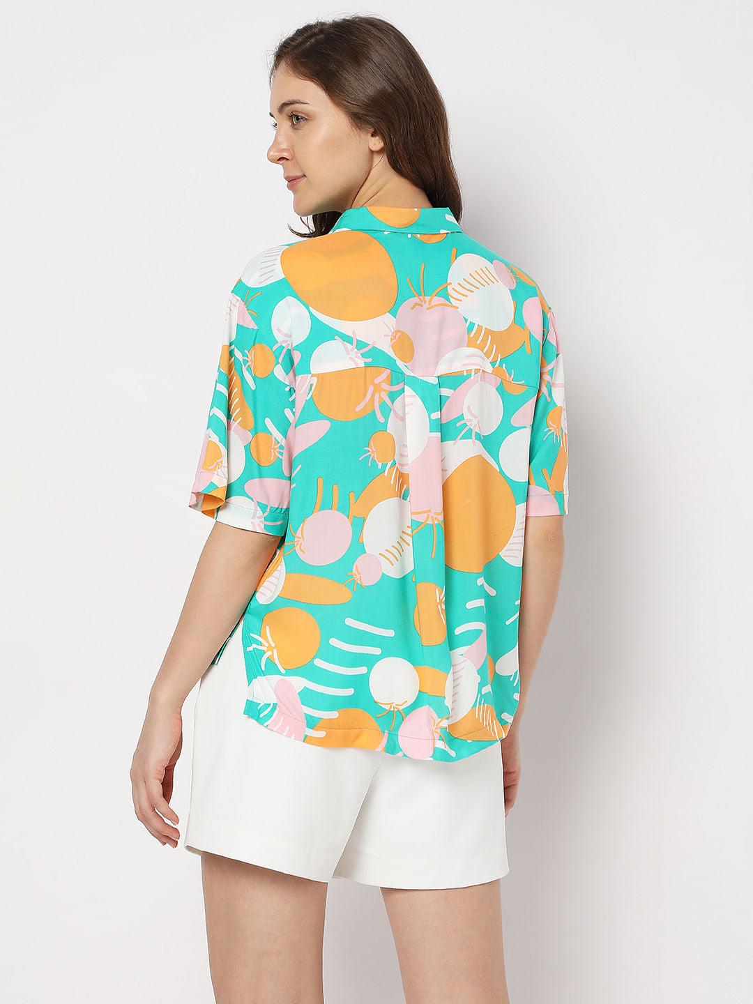 Green Abstract Print Shirt