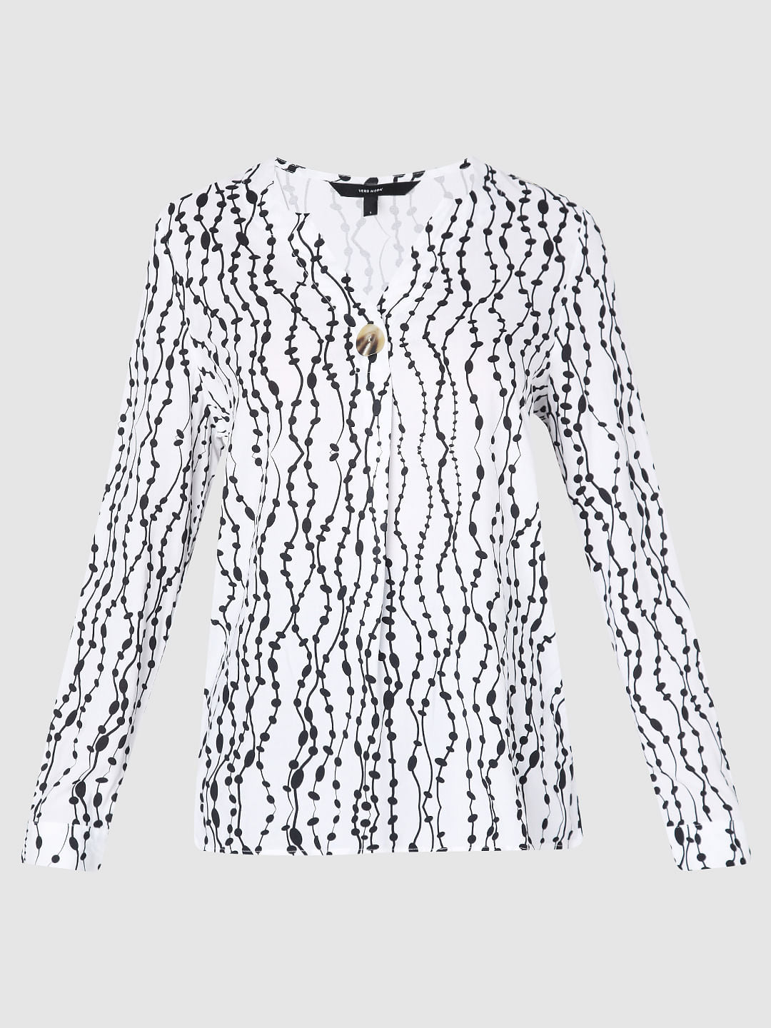 White Printed Top