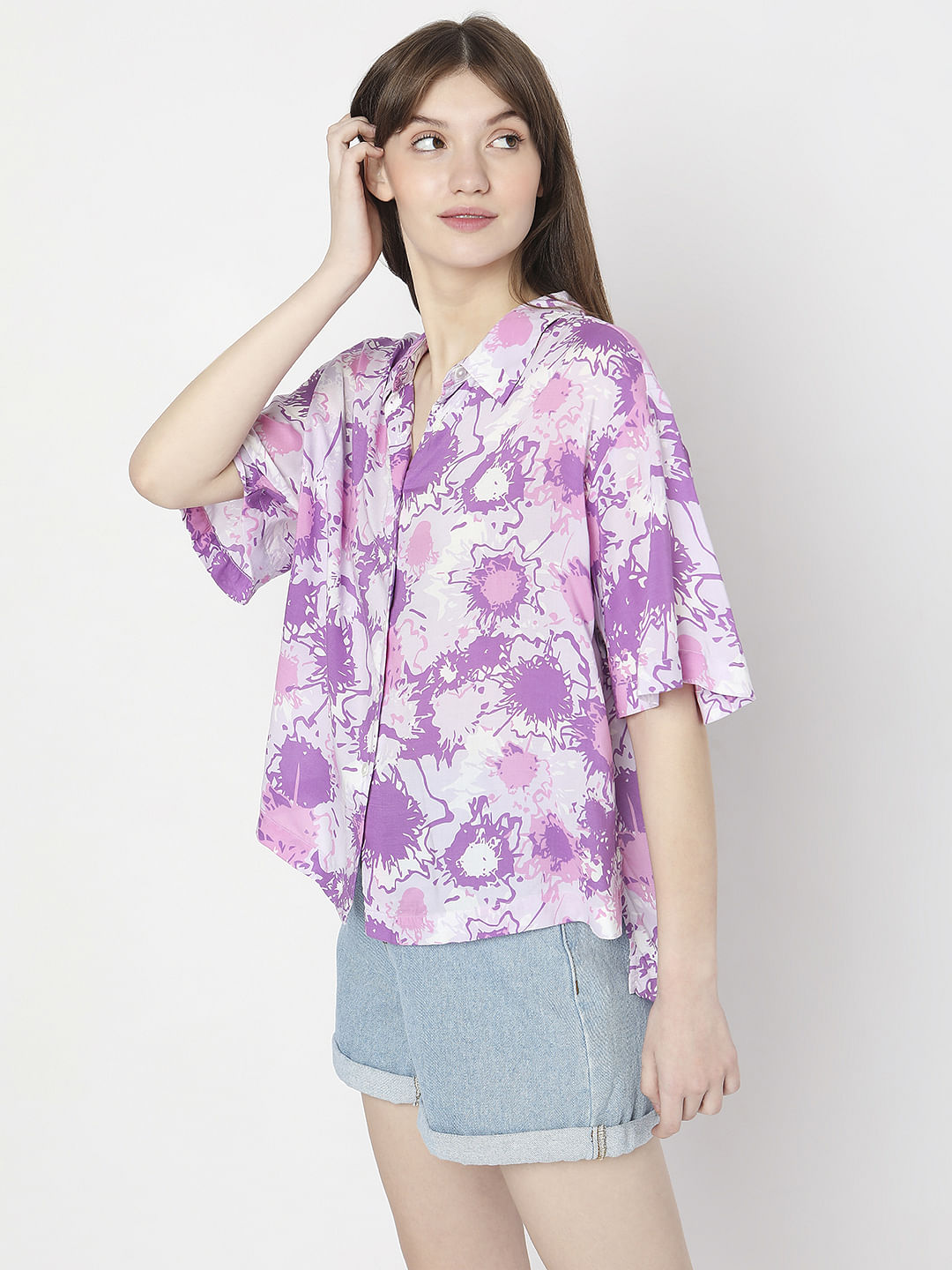 Purple Printed Shirt