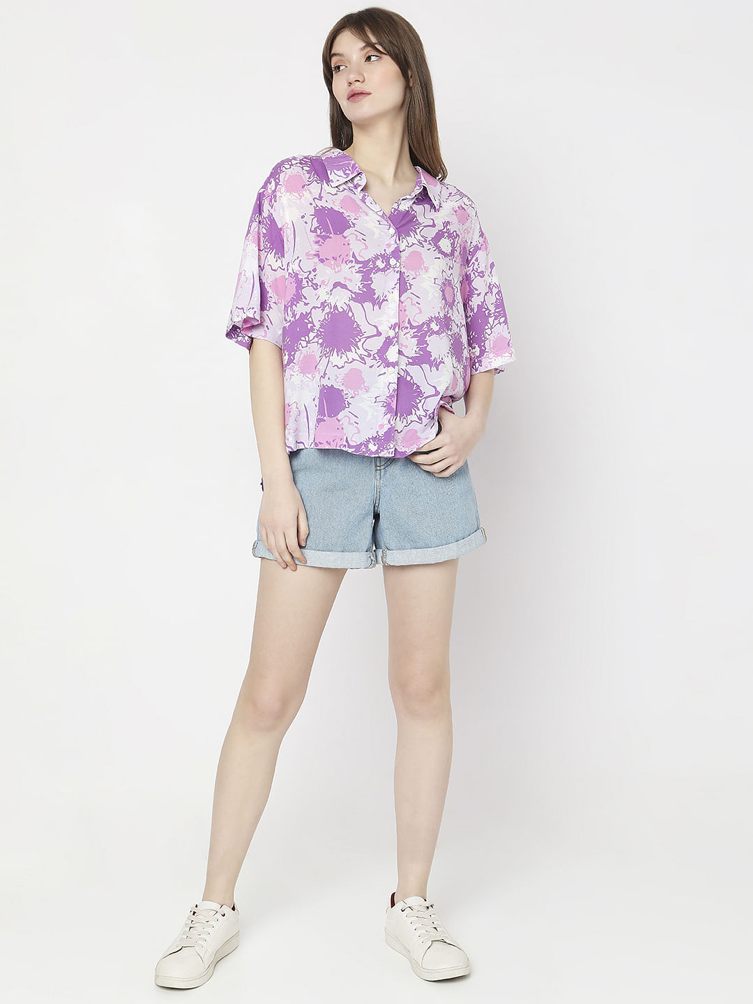 Purple Printed Shirt