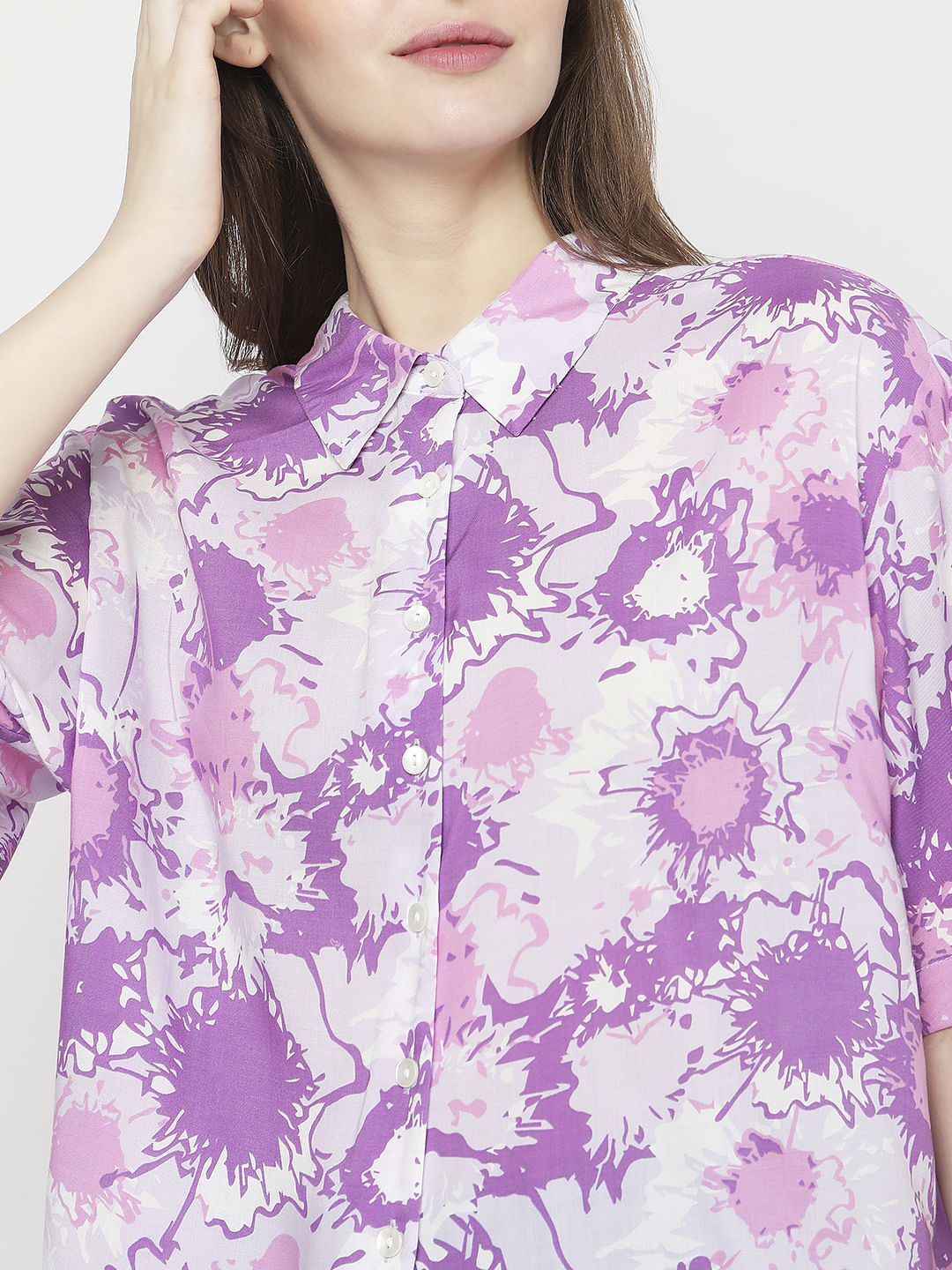 Purple Printed Shirt