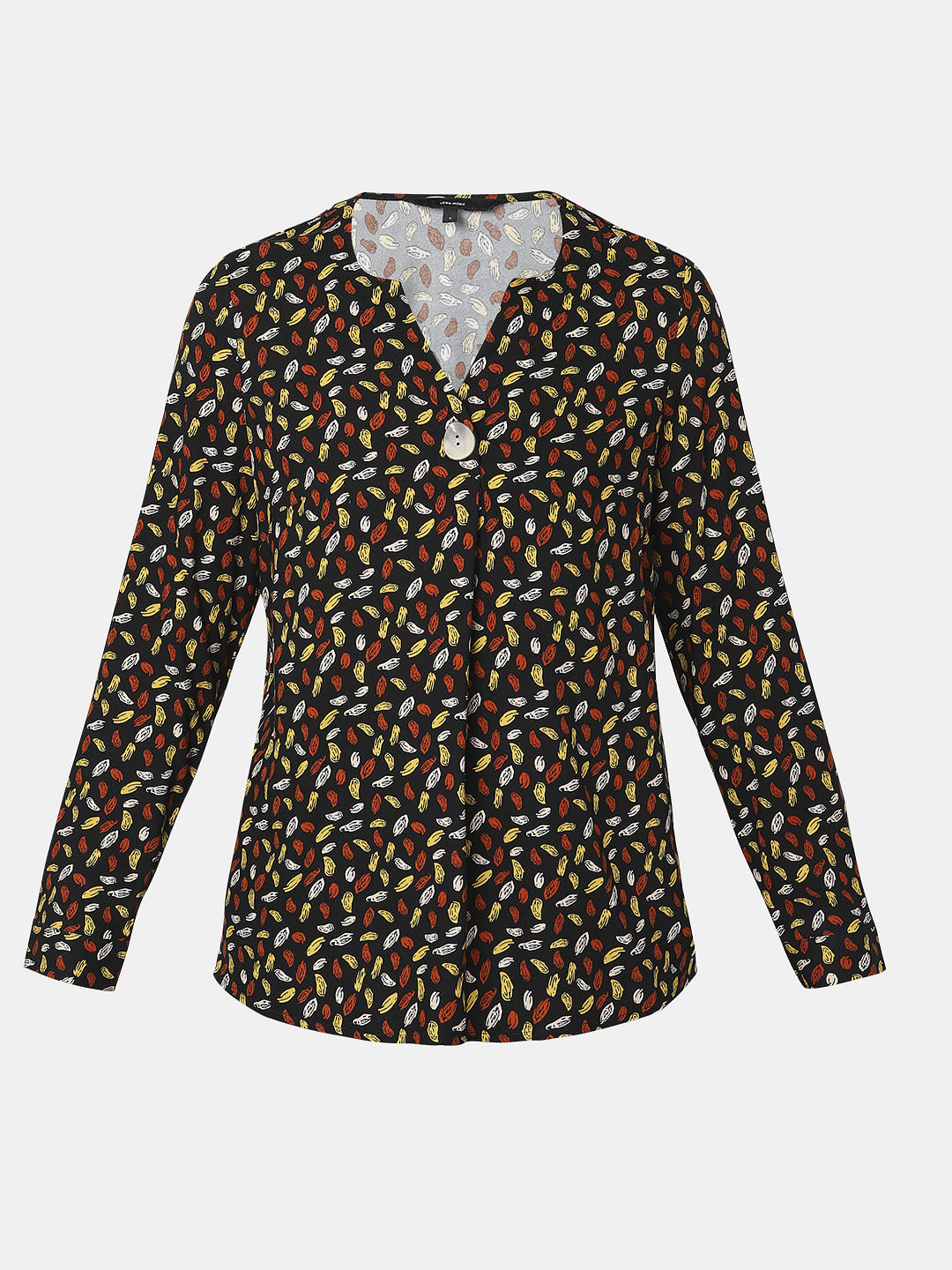 Black Abstract Printed Top