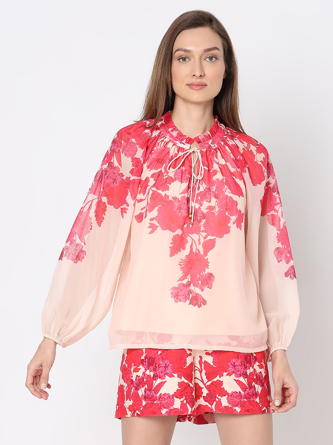 Pink Floral Co-Ord Set Top