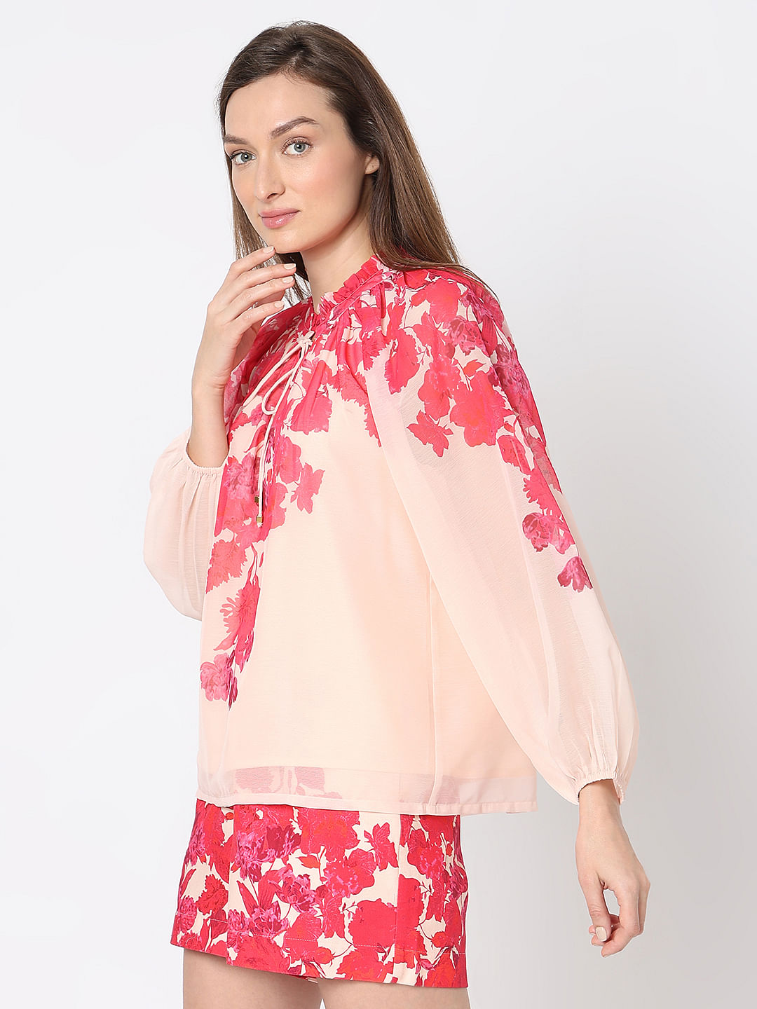 Pink Floral Co-Ord Set Top