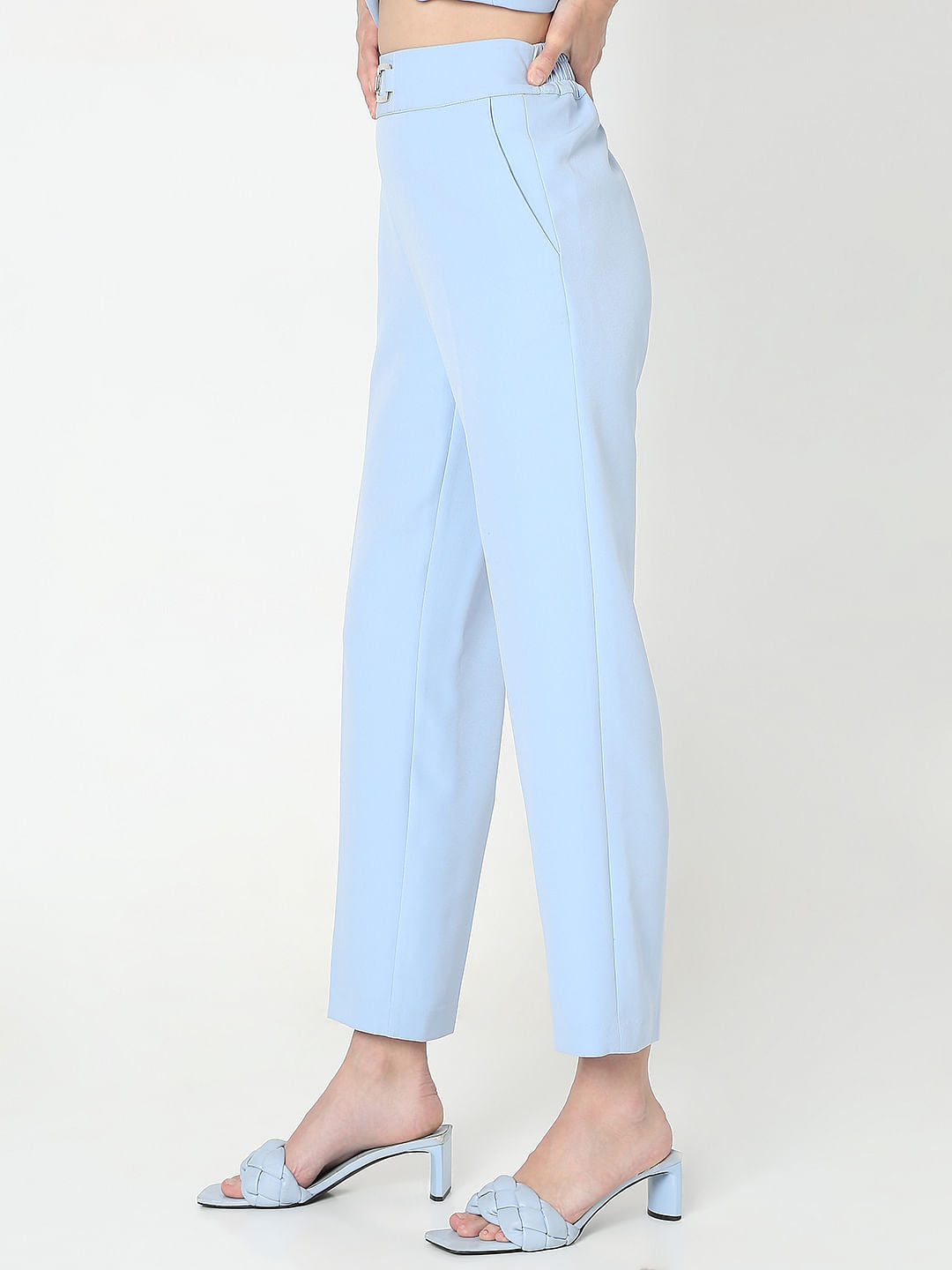 Blue Straight Fit Co-Ord Set Pants