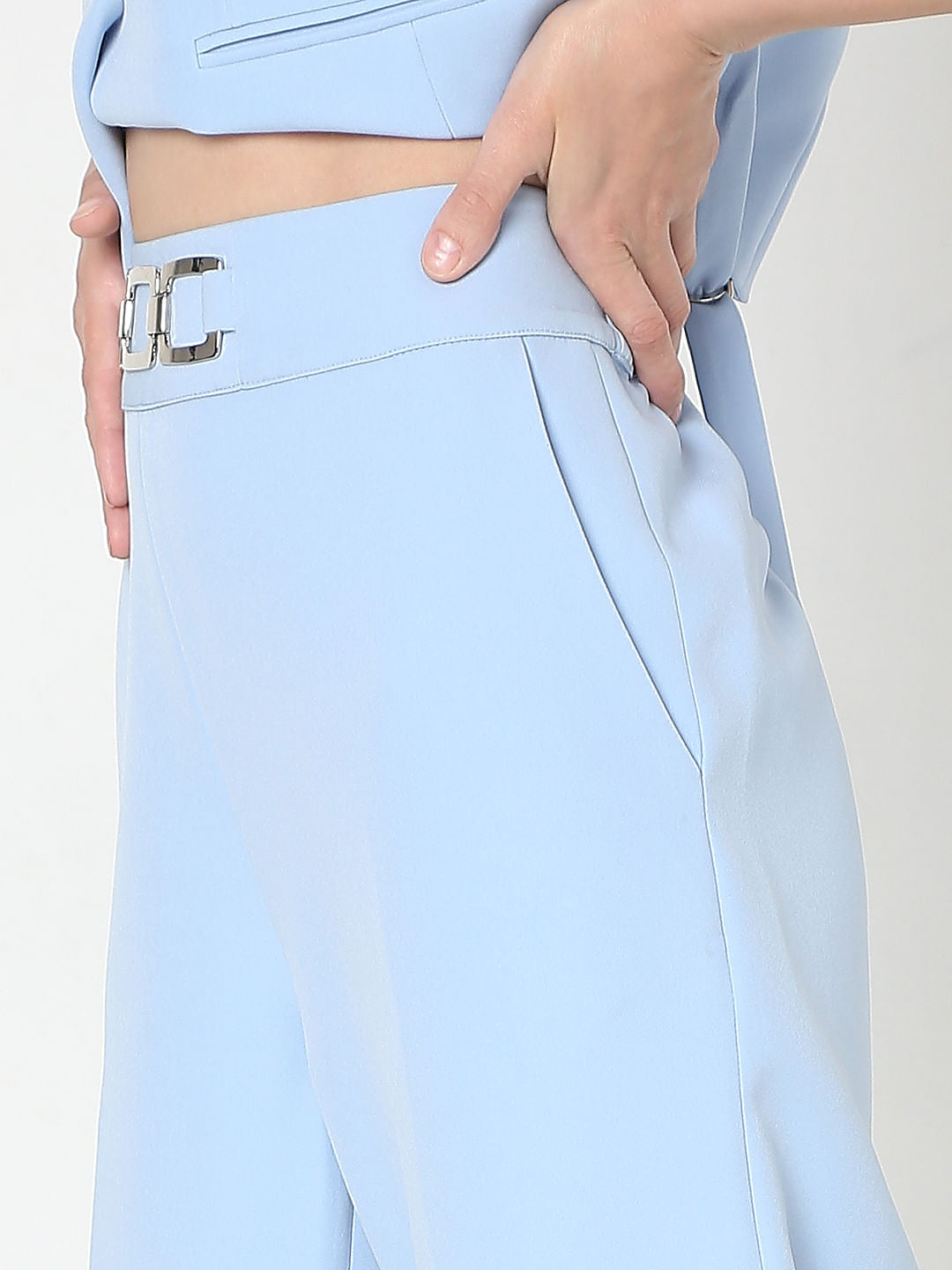Blue Straight Fit Co-Ord Set Pants