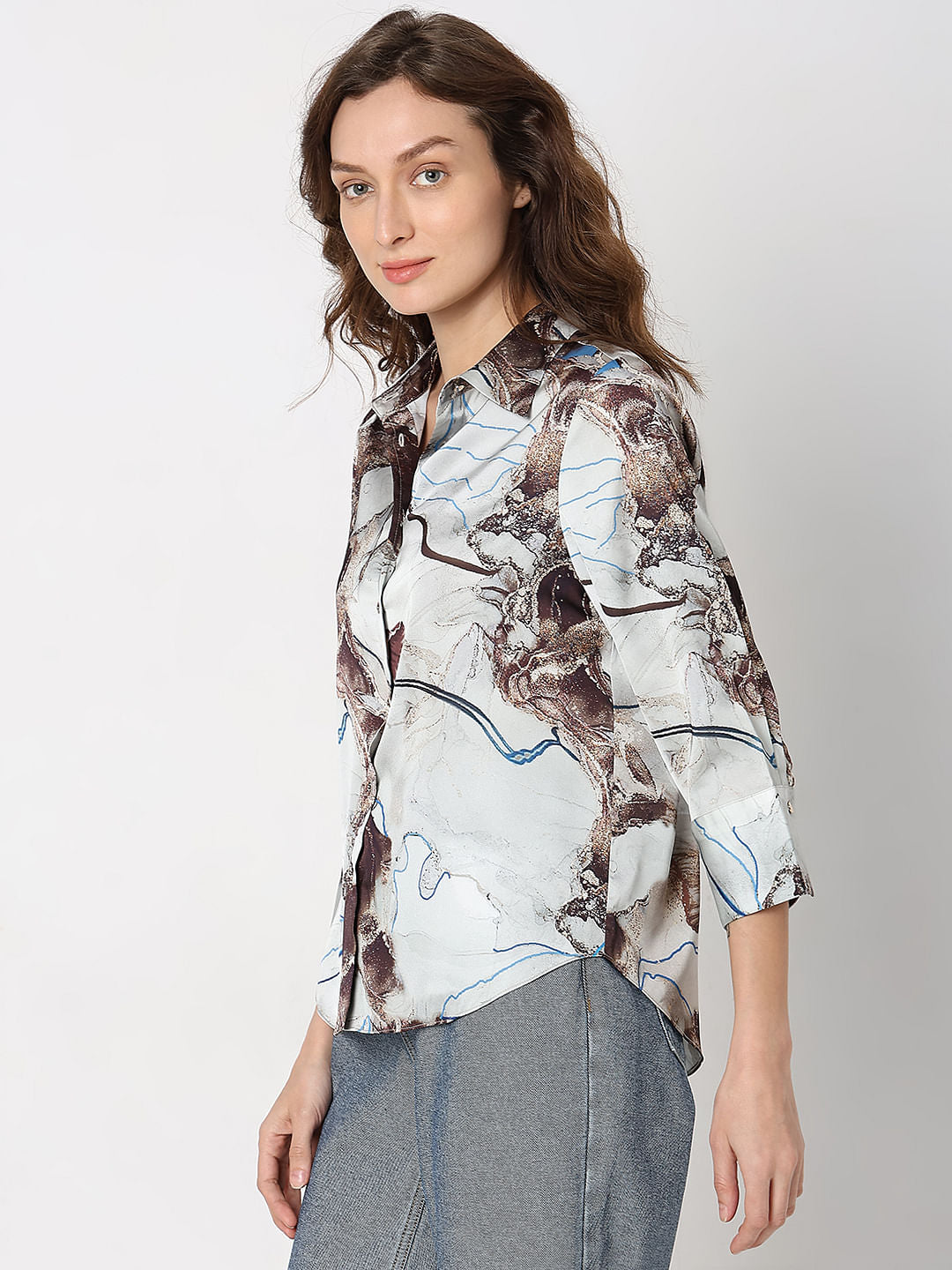 Grey Printed Shirt