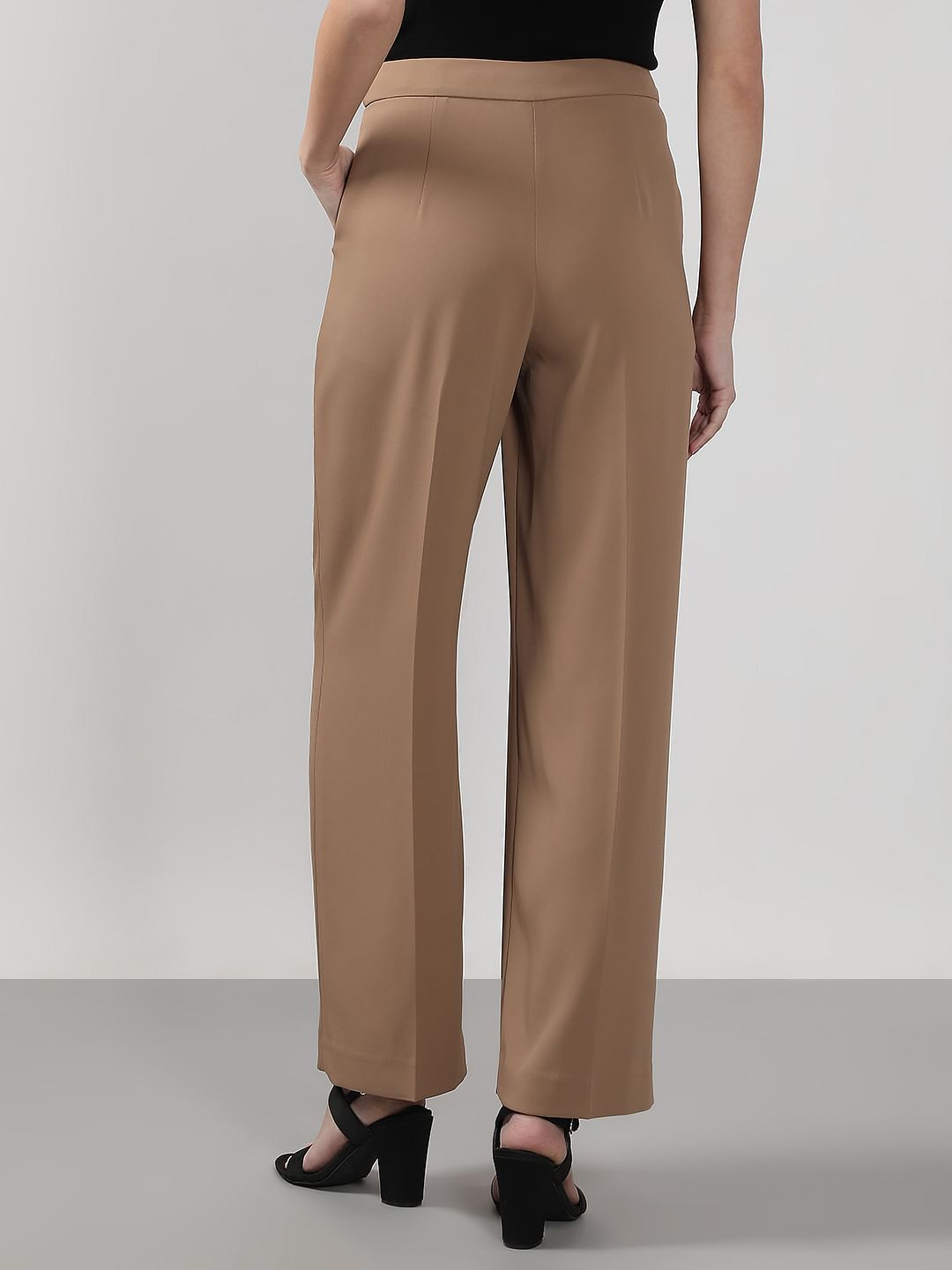 Brown High Rise Flared Pants