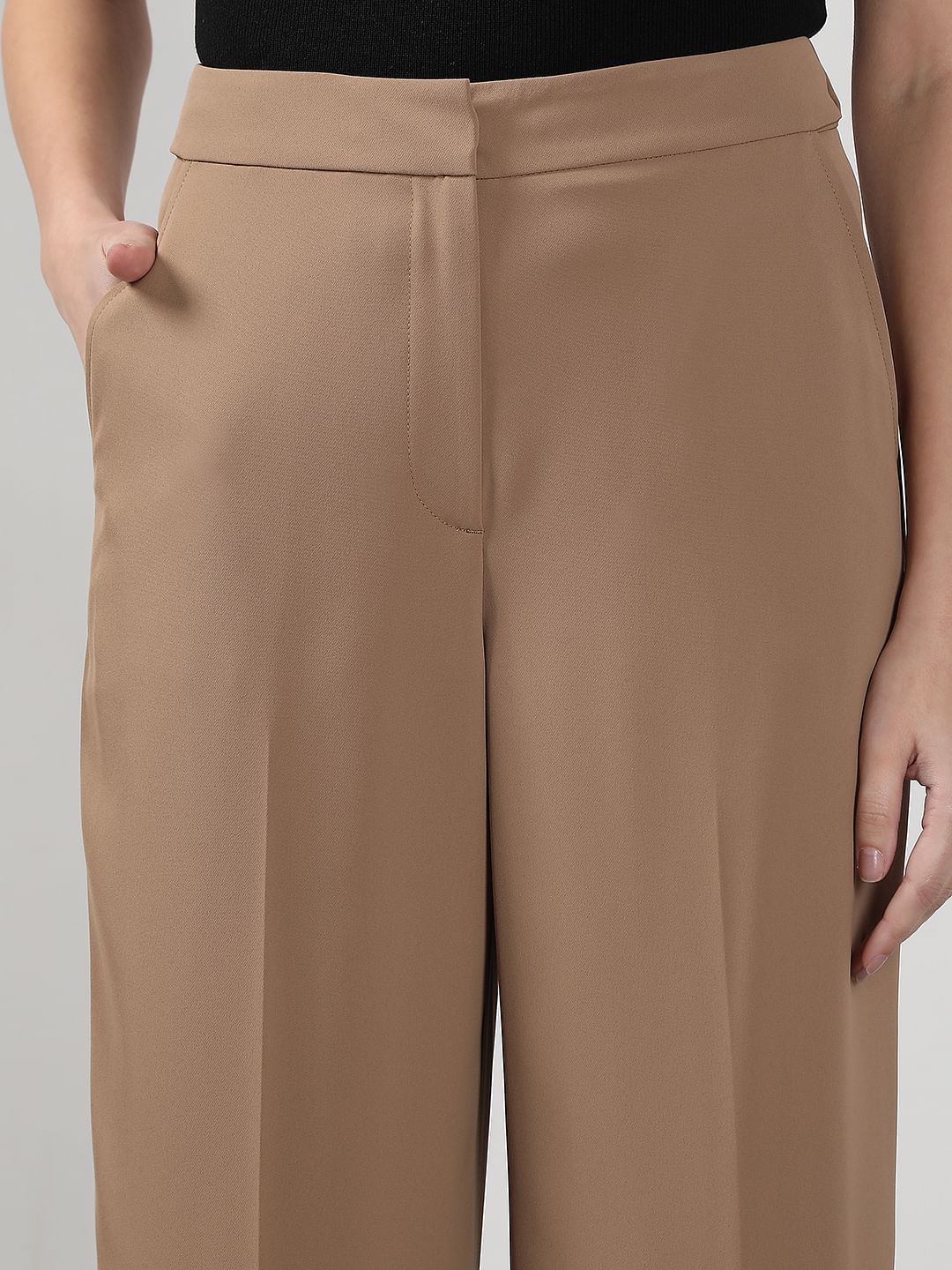 Brown High Rise Flared Pants