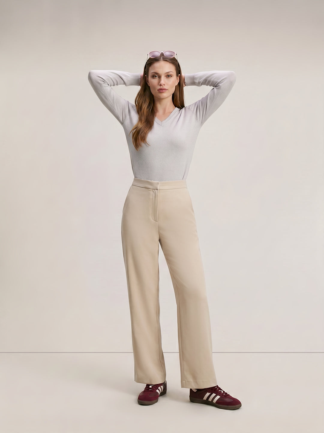 Women Straight Fit High-Rise Trousers