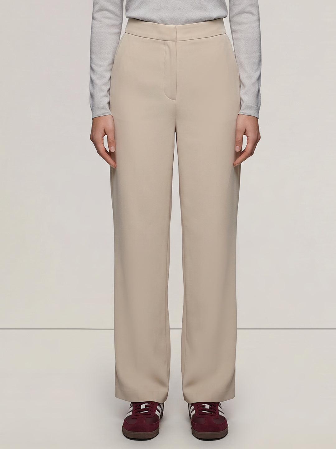 Women Straight Fit High-Rise Trousers