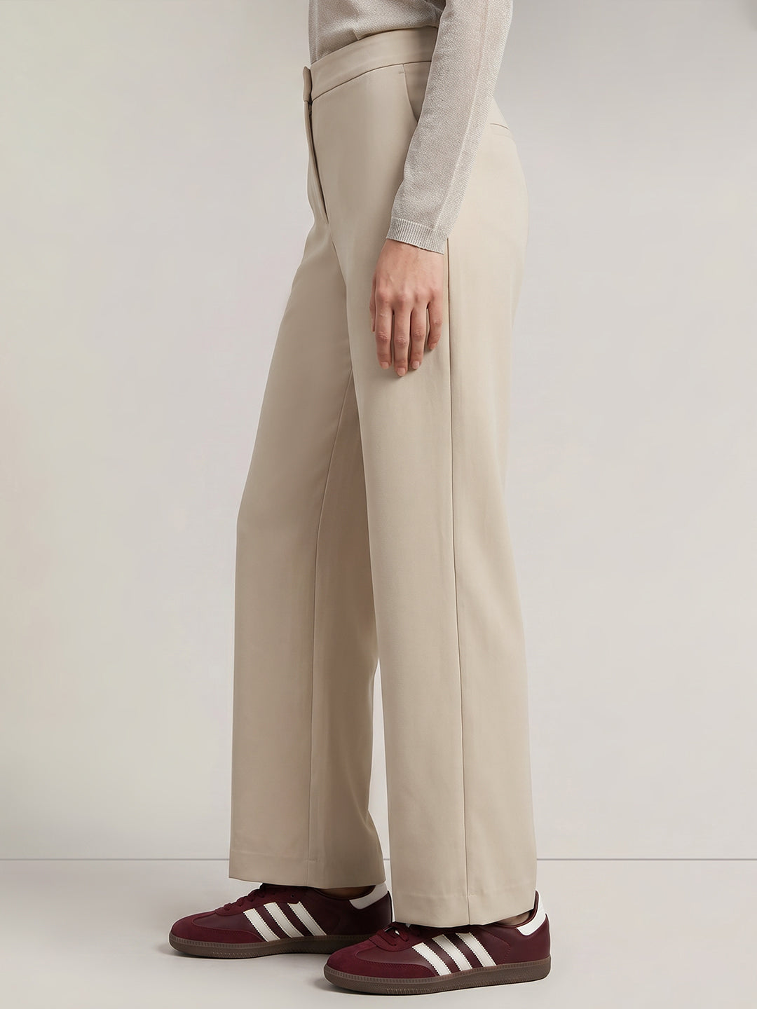 Women Straight Fit High-Rise Trousers