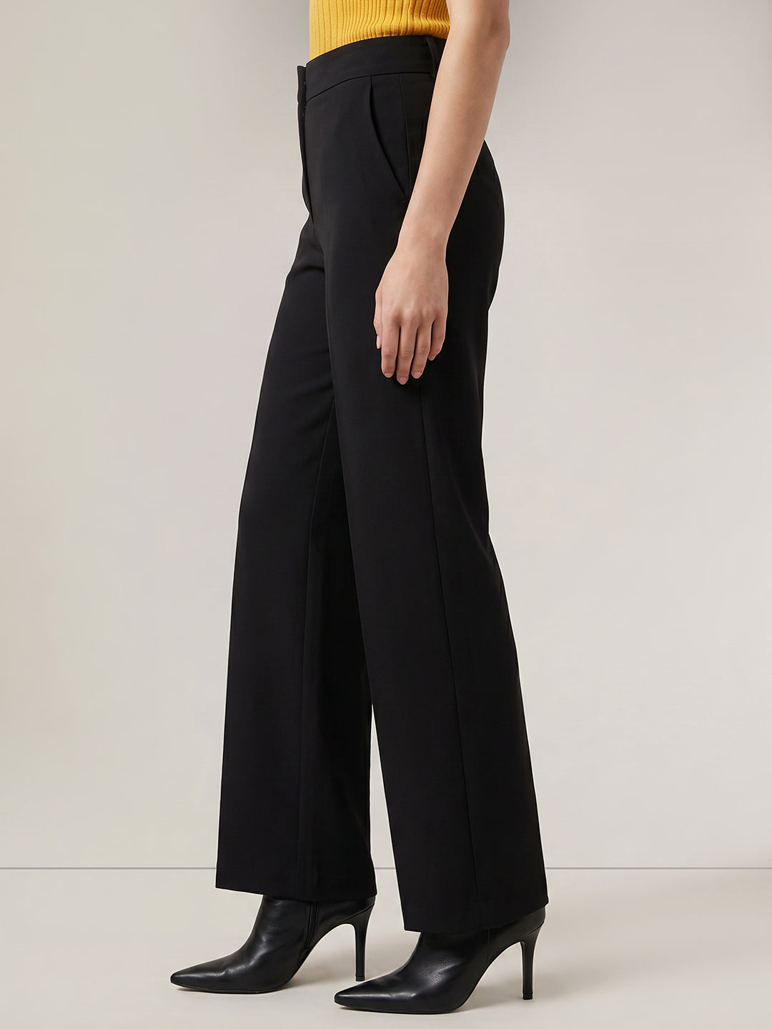 Black Straight Fit Pants