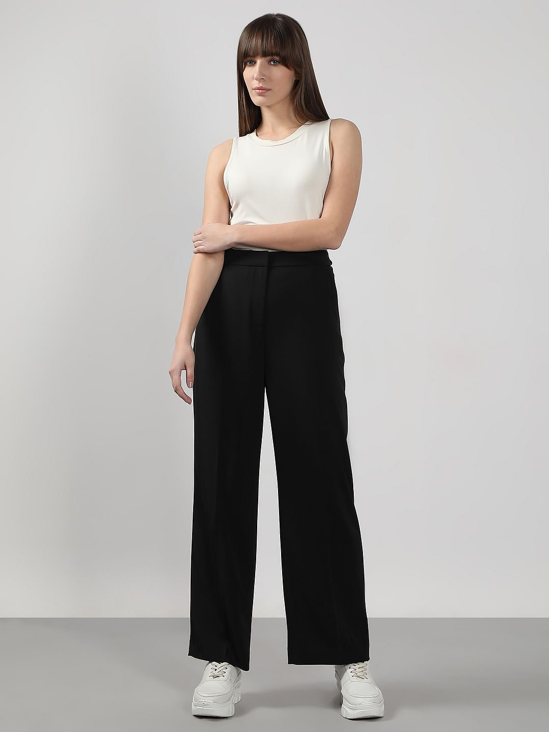 Black High Rise Flared Pants
