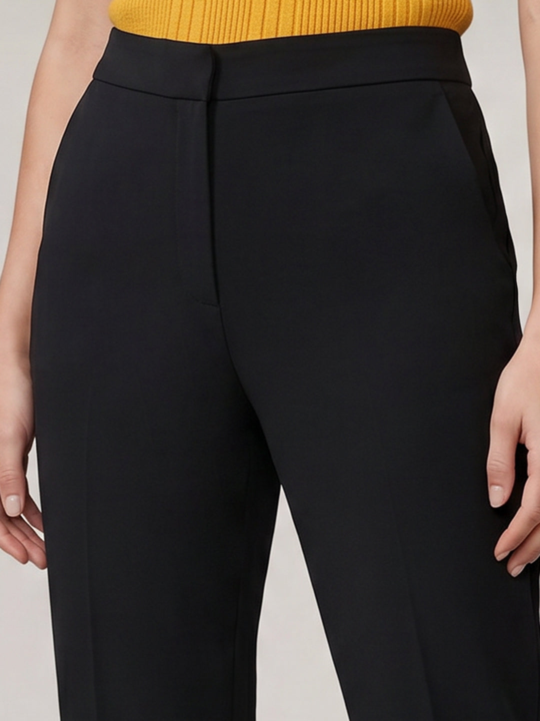 Women Straight Fit High-Rise Trousers