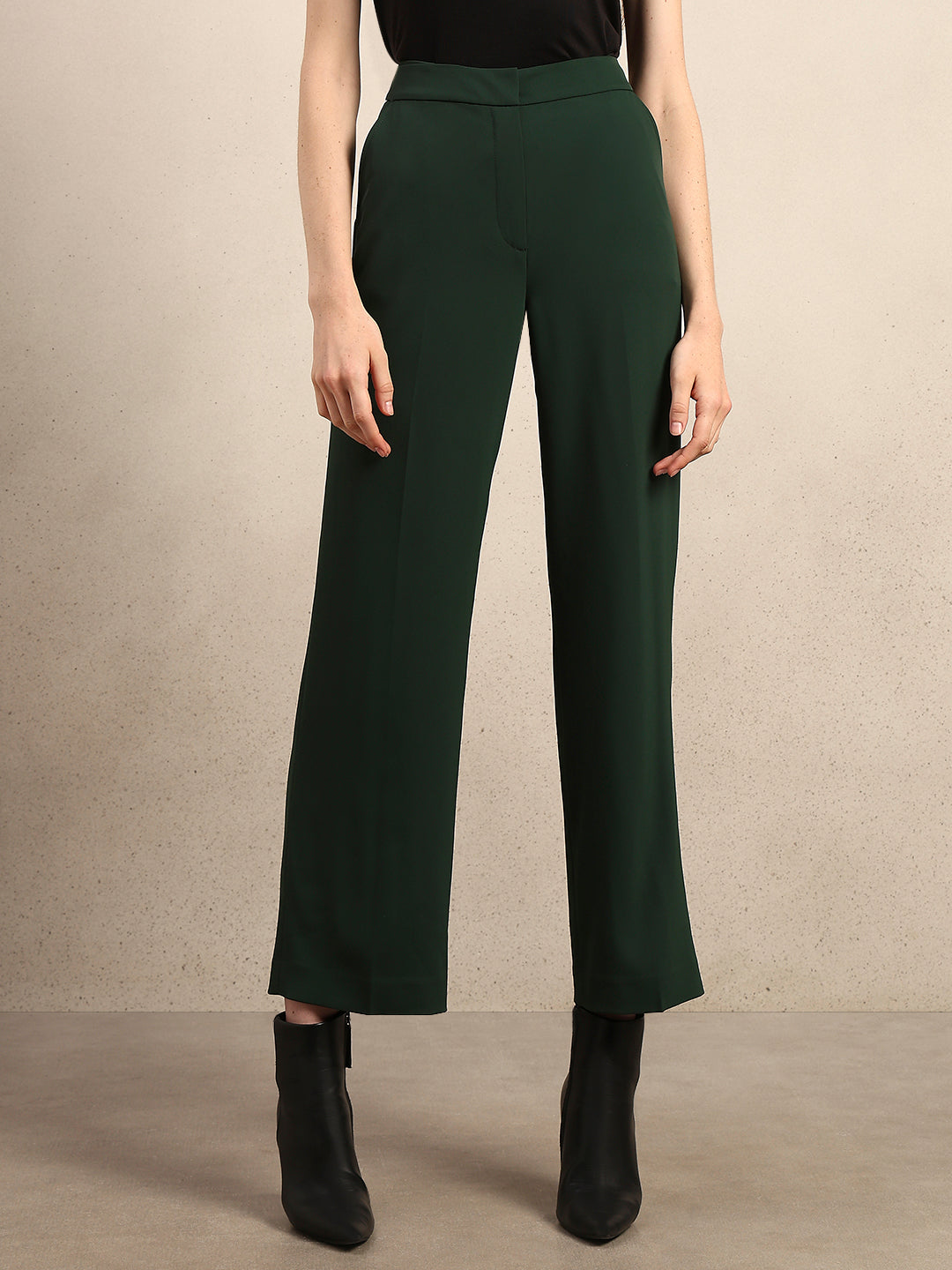 High Rise Wide Leg Pants - Green