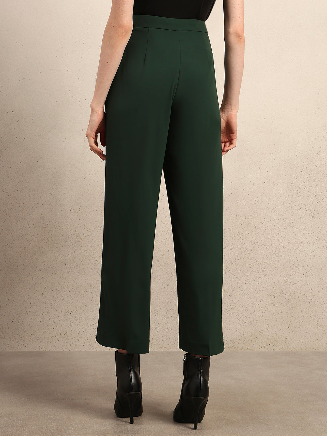 High Rise Wide Leg Pants - Green