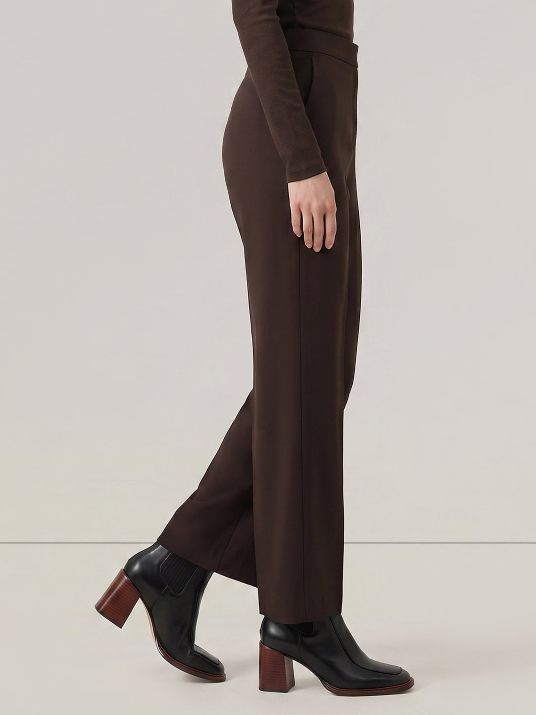 Dark Brown High Rise Pants