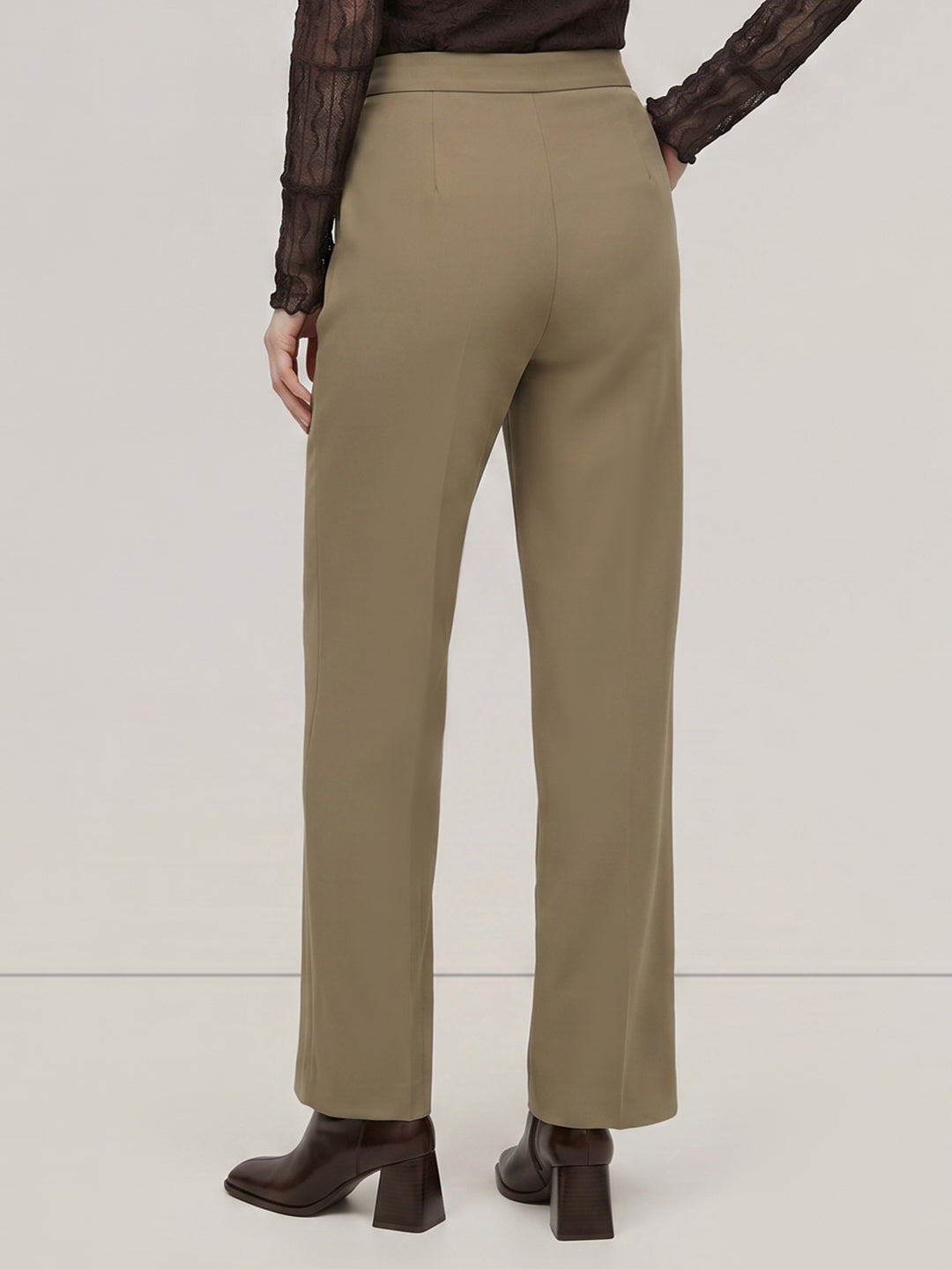 Olive Green High Rise Pants