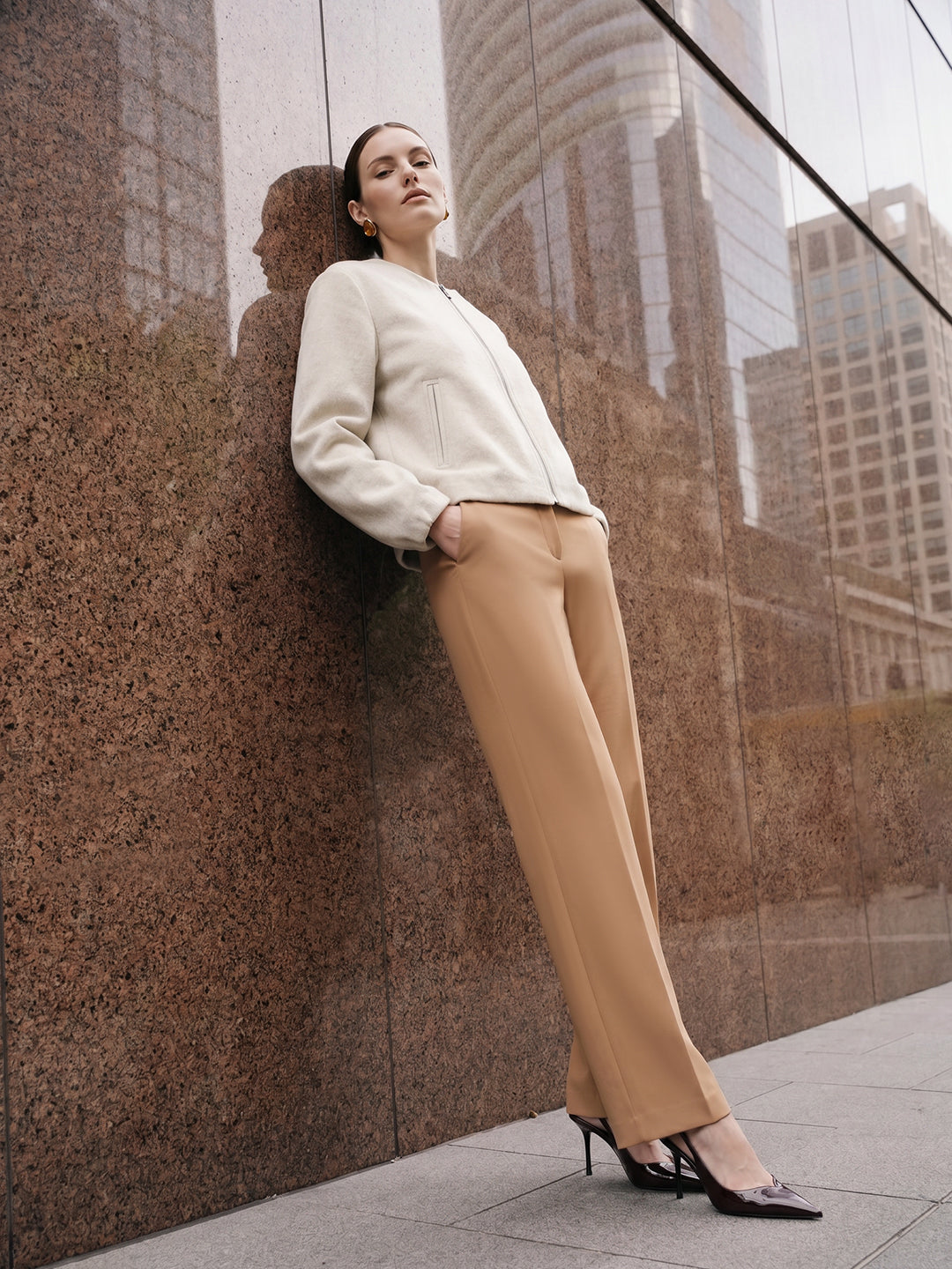 Brown High Rise Pants
