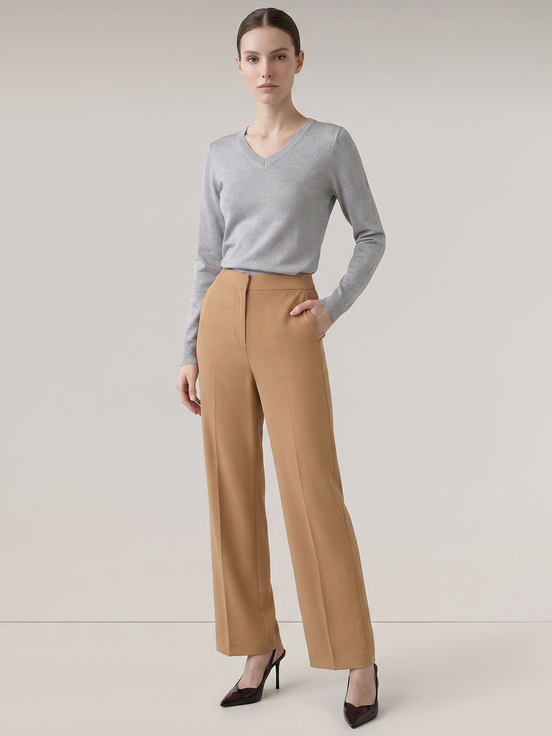 Brown High Rise Pants