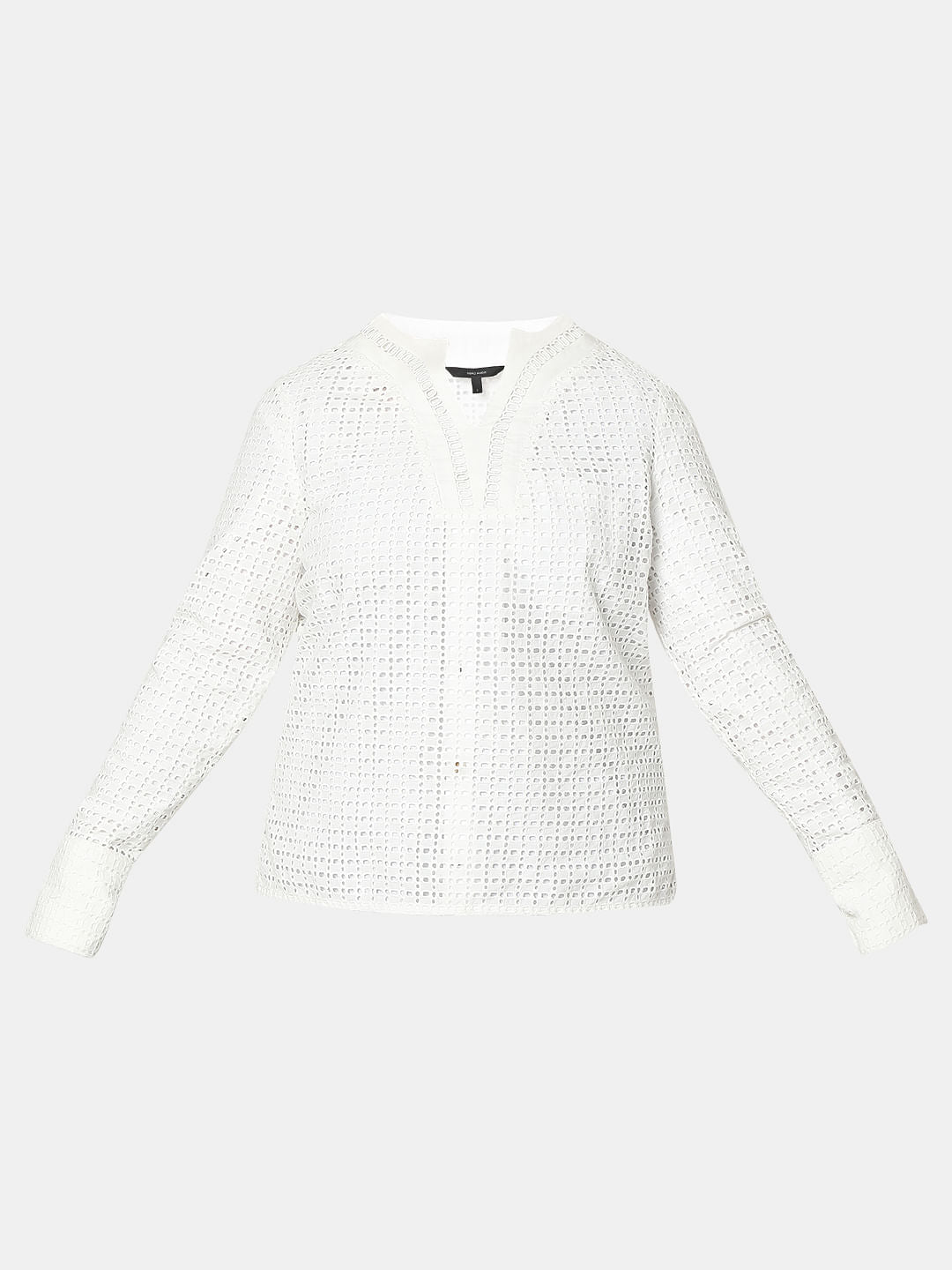 White Schiffli Co-Ord Set Top