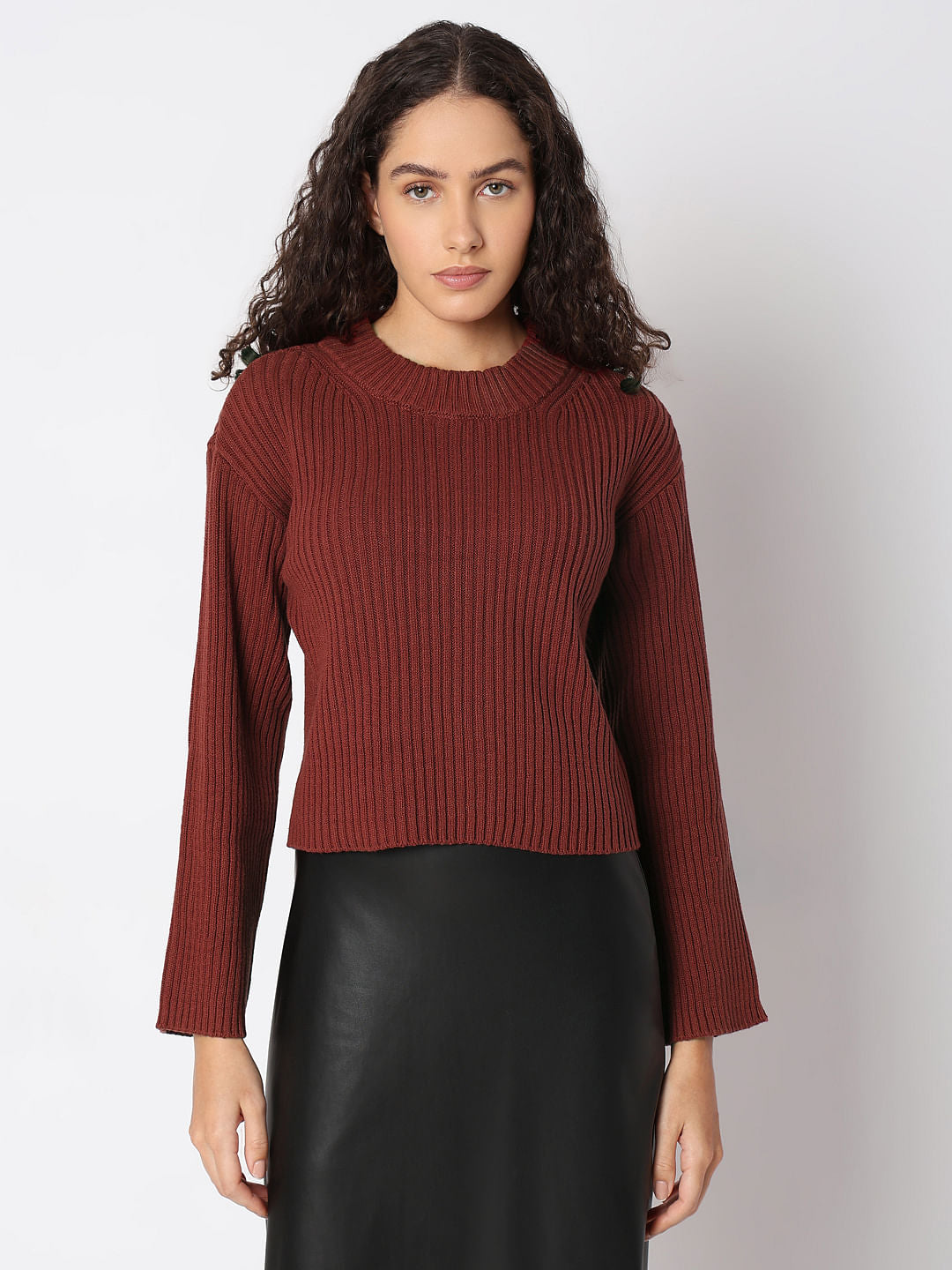 Brick Red Knitted Pullover