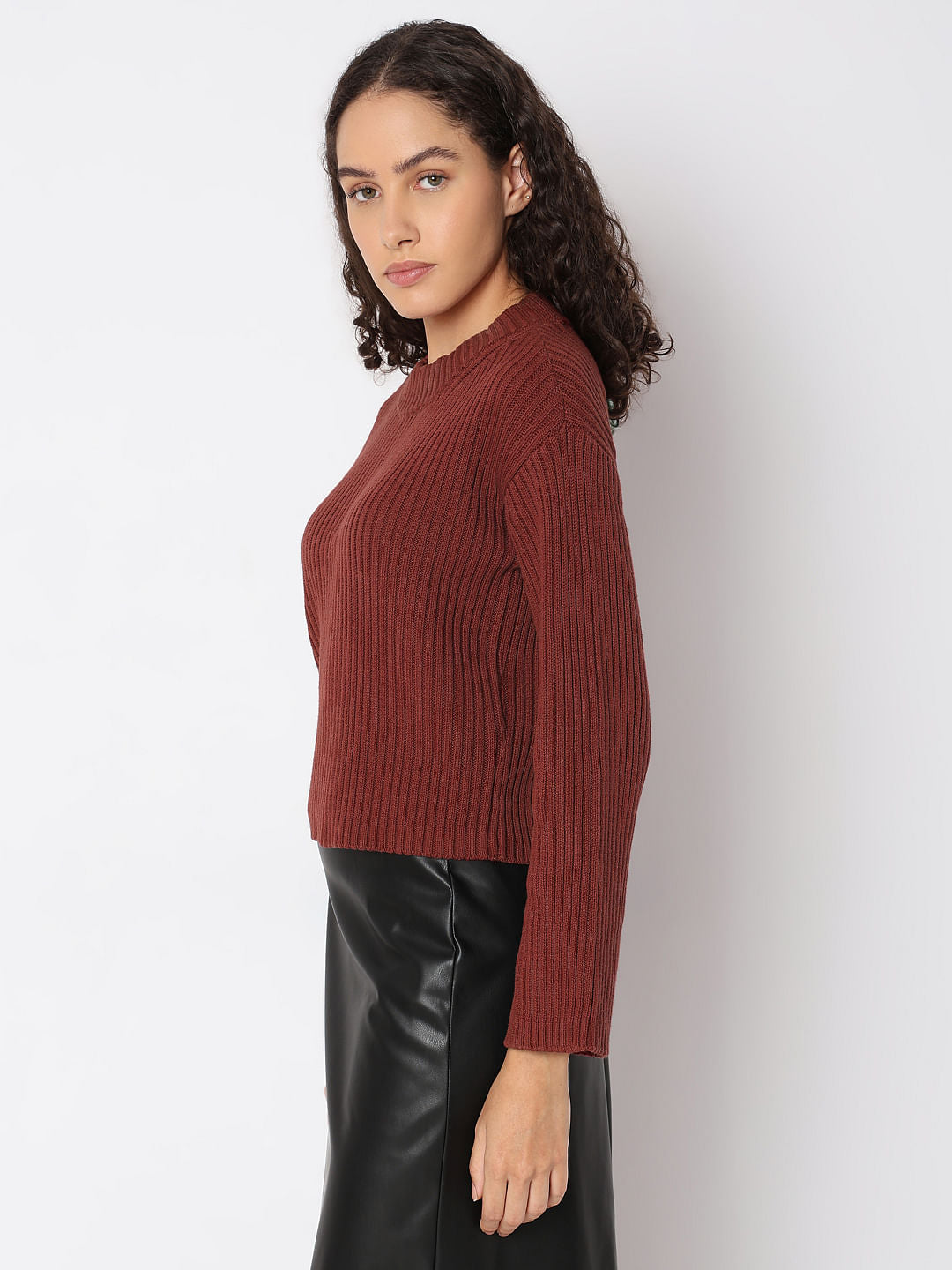 Brick Red Knitted Pullover