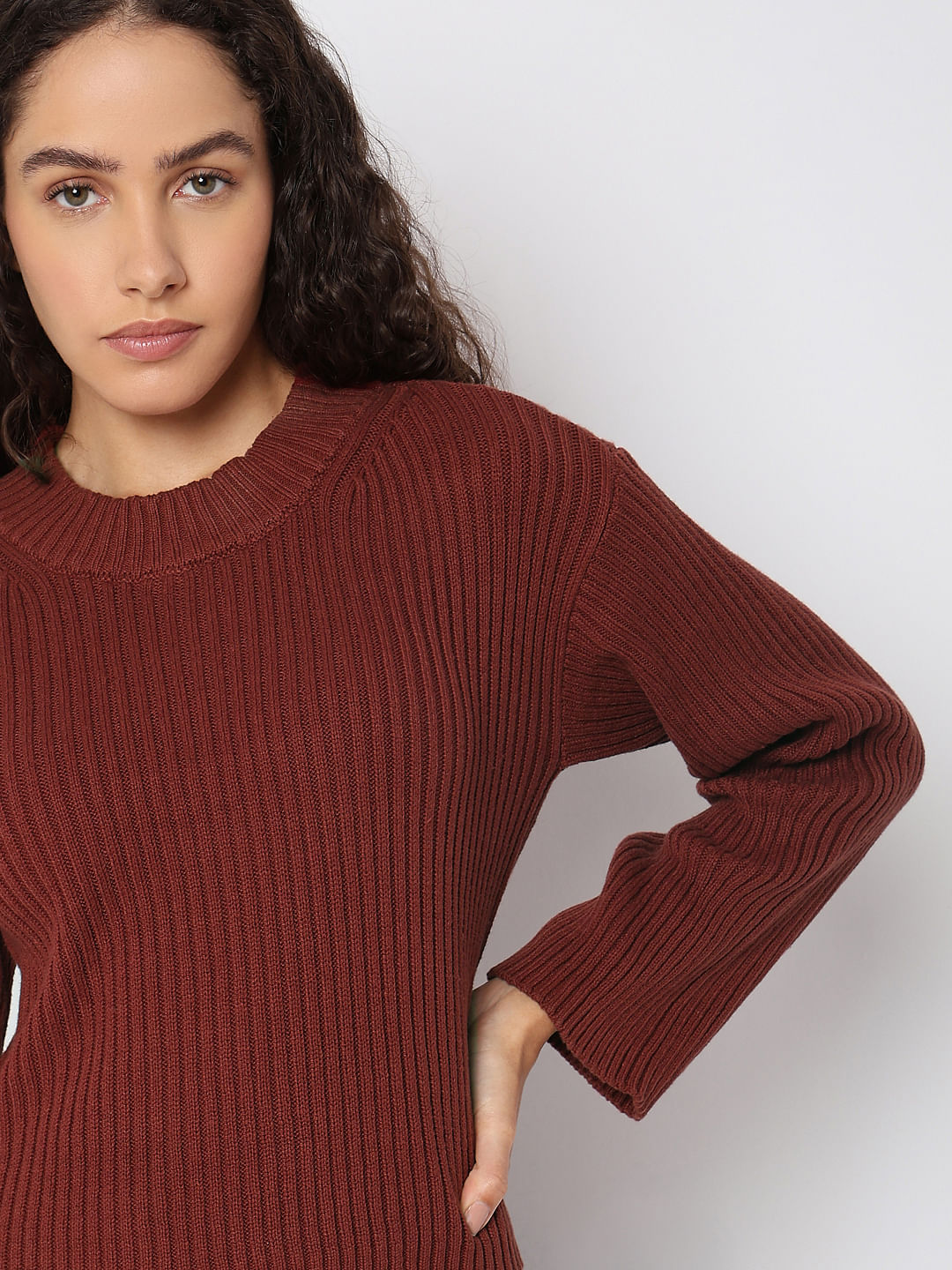 Brick Red Knitted Pullover