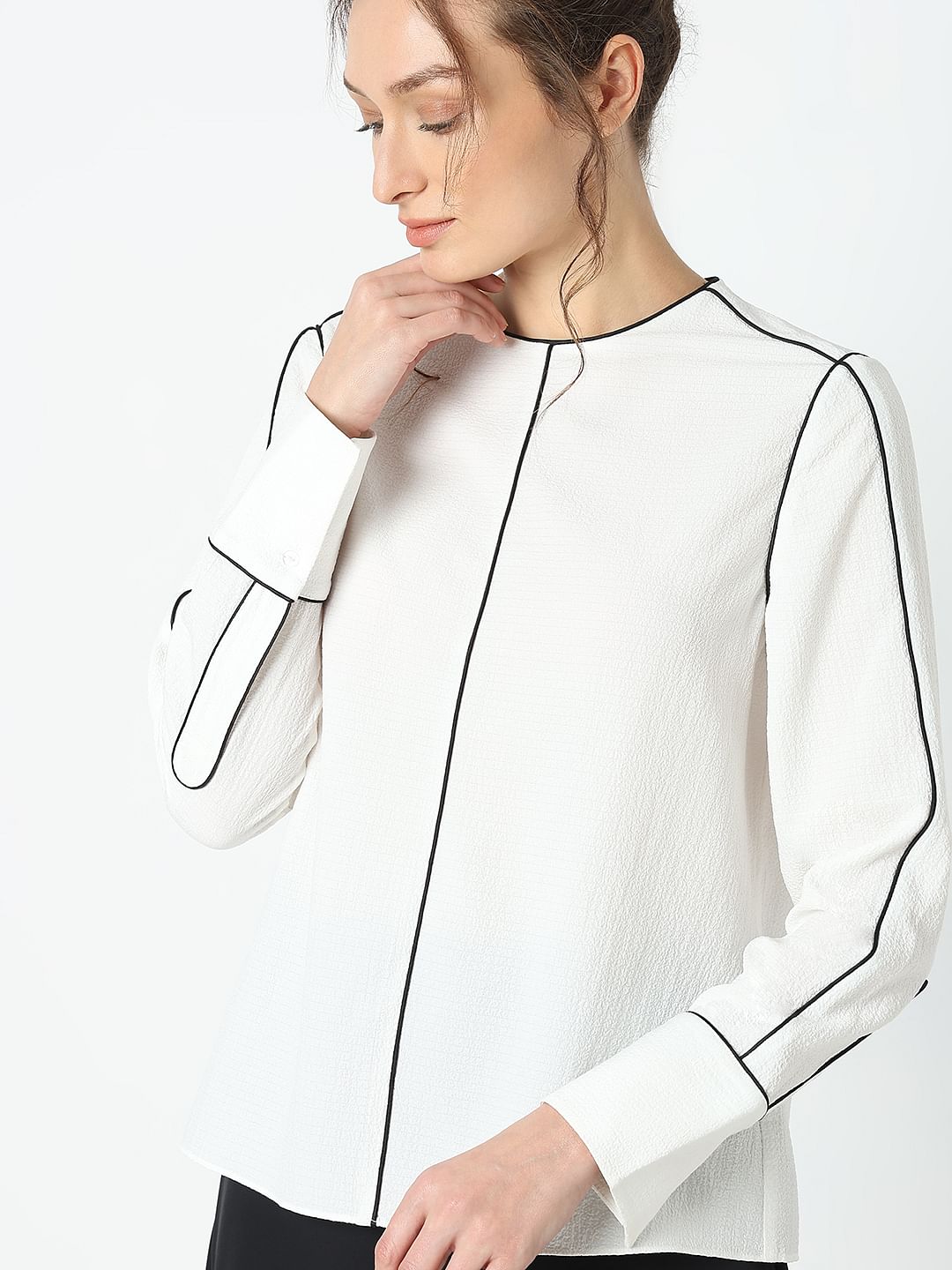 White Full Sleeves Top