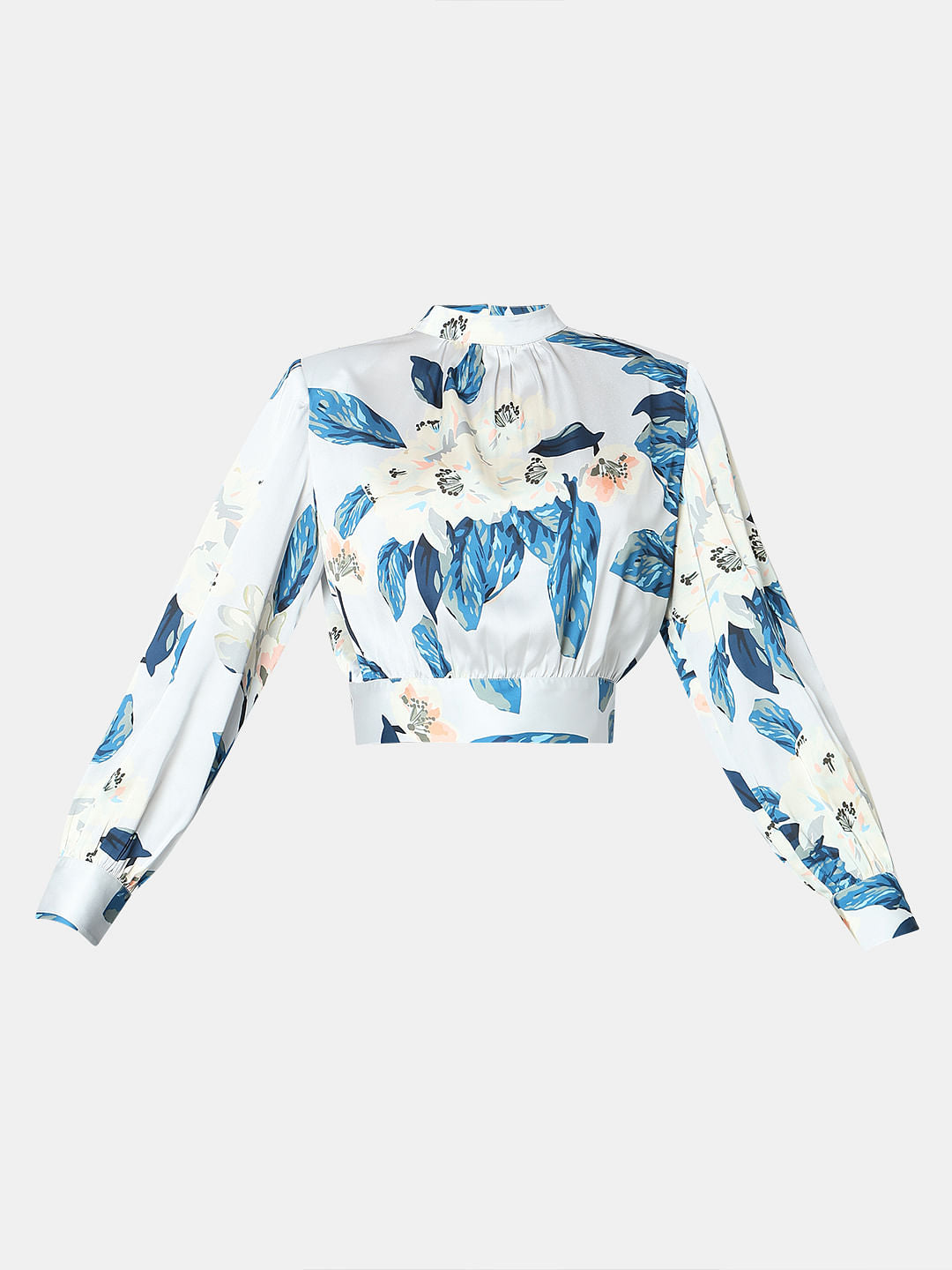 Blue Floral Print Top