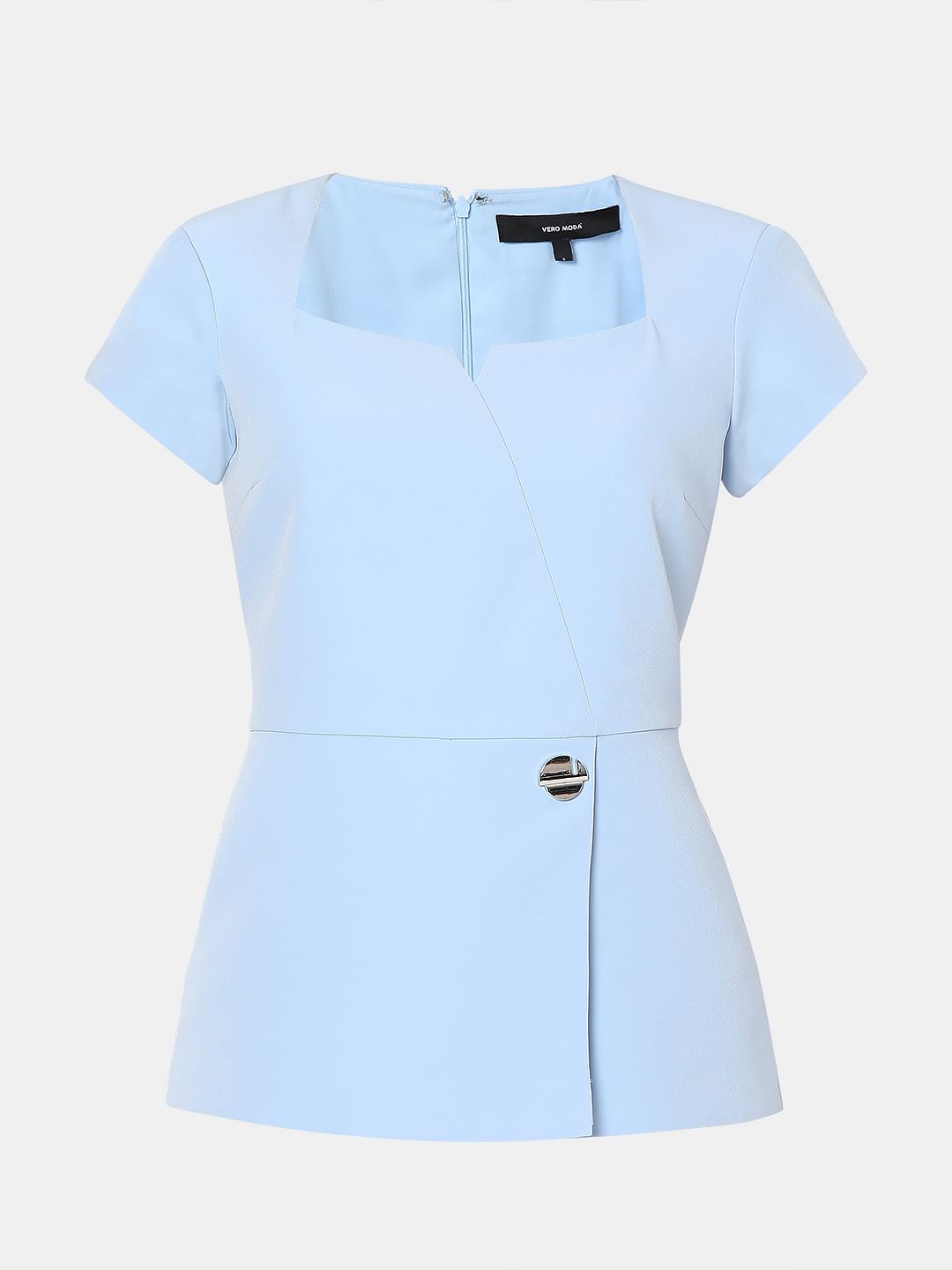 Blue Peplum Top