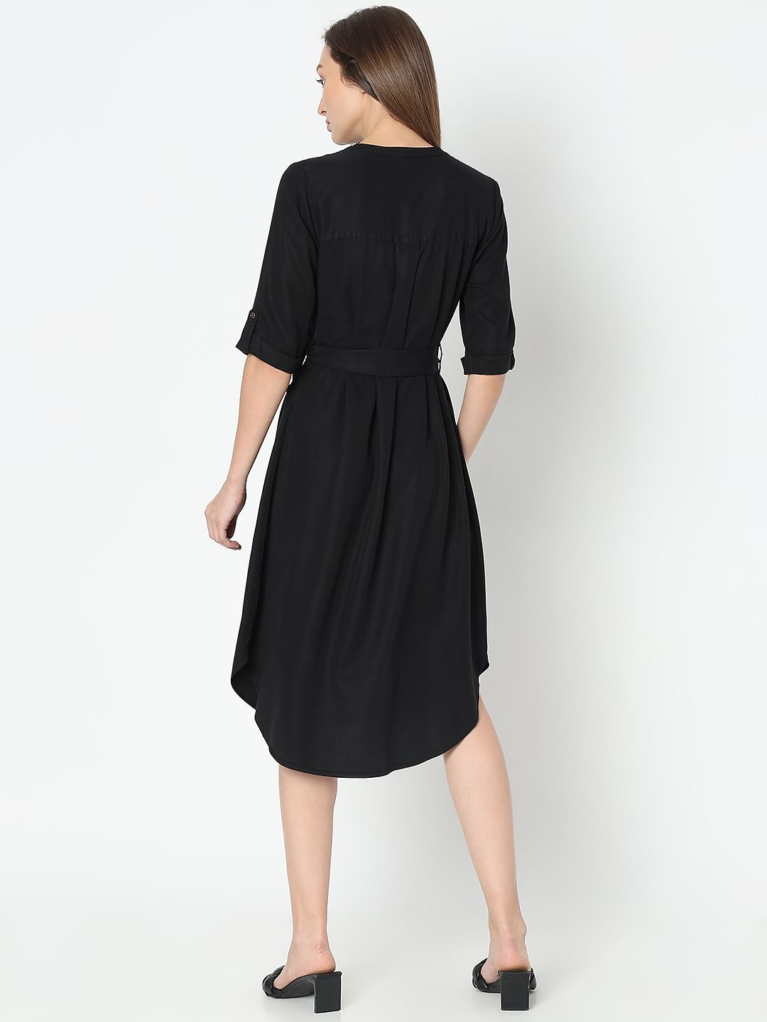 Black Utility Shirt Dress