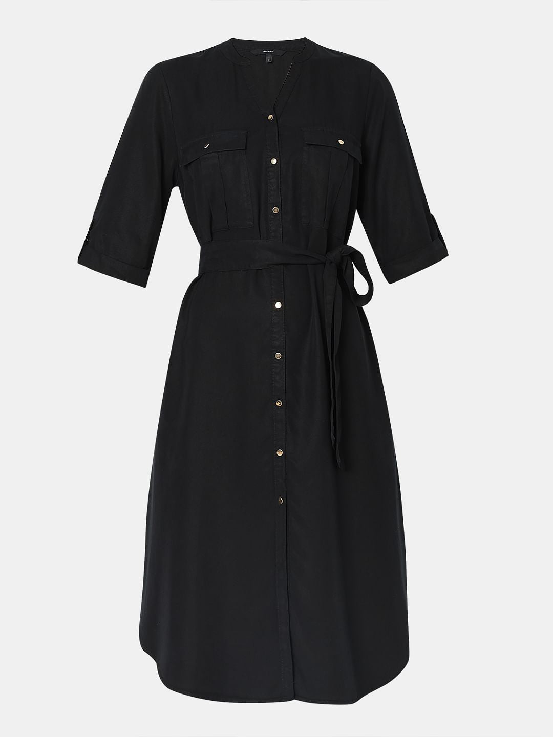 Black Utility Shirt Dress