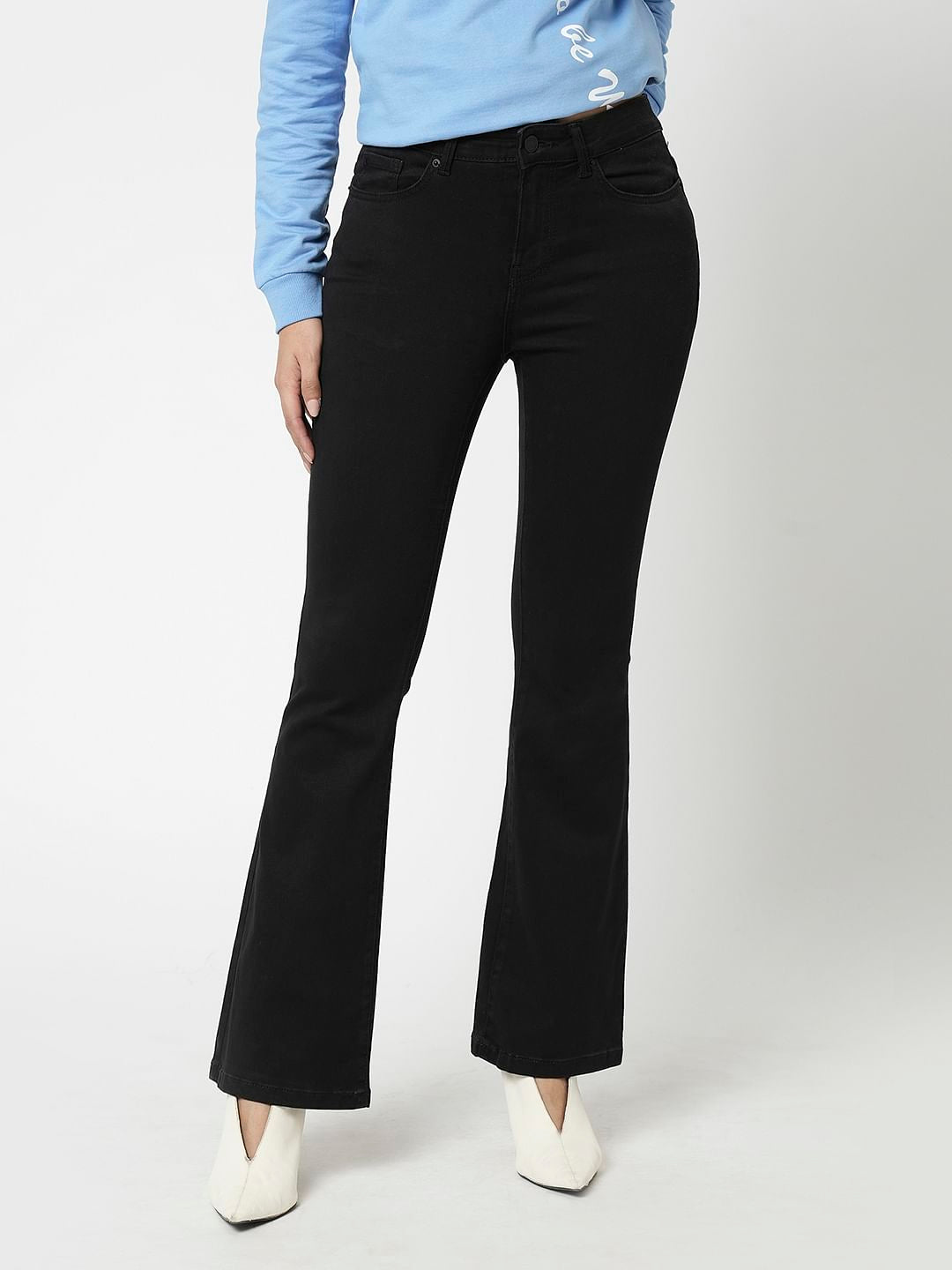 I.Scenery By Vero Moda Black Mid Rise Bootcut Jeans